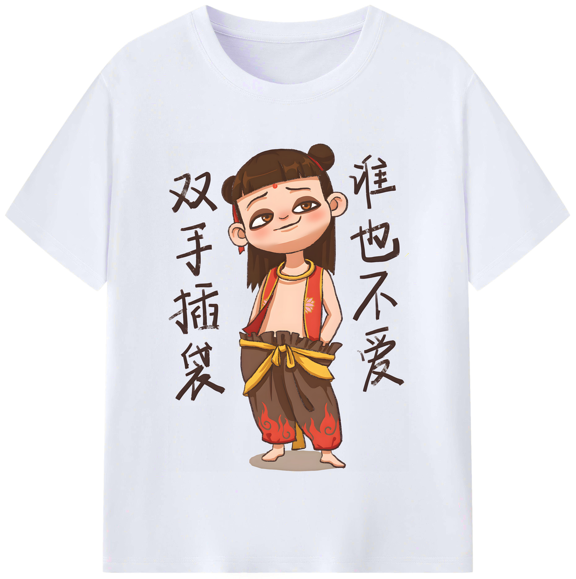 （画像用） Ne Zha 2 ナタ 魔童の大暴れ レディースカジュアルプリントTシャツ（綿100％）