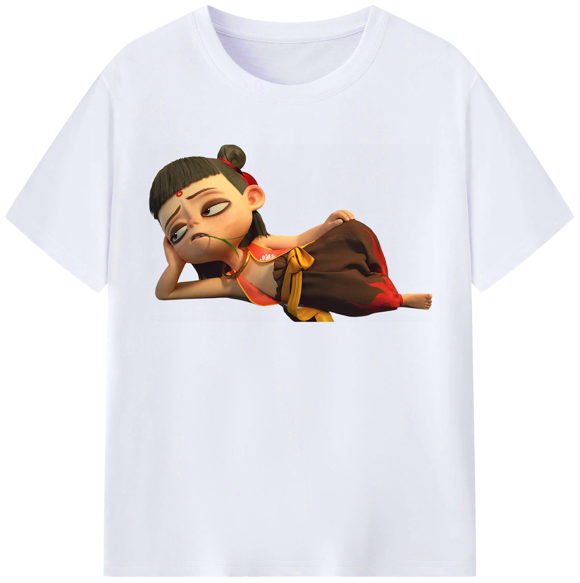 （画像用） Ne Zha 2 ナタ 魔童の大暴れ レディースカジュアルプリントTシャツ（綿100％）