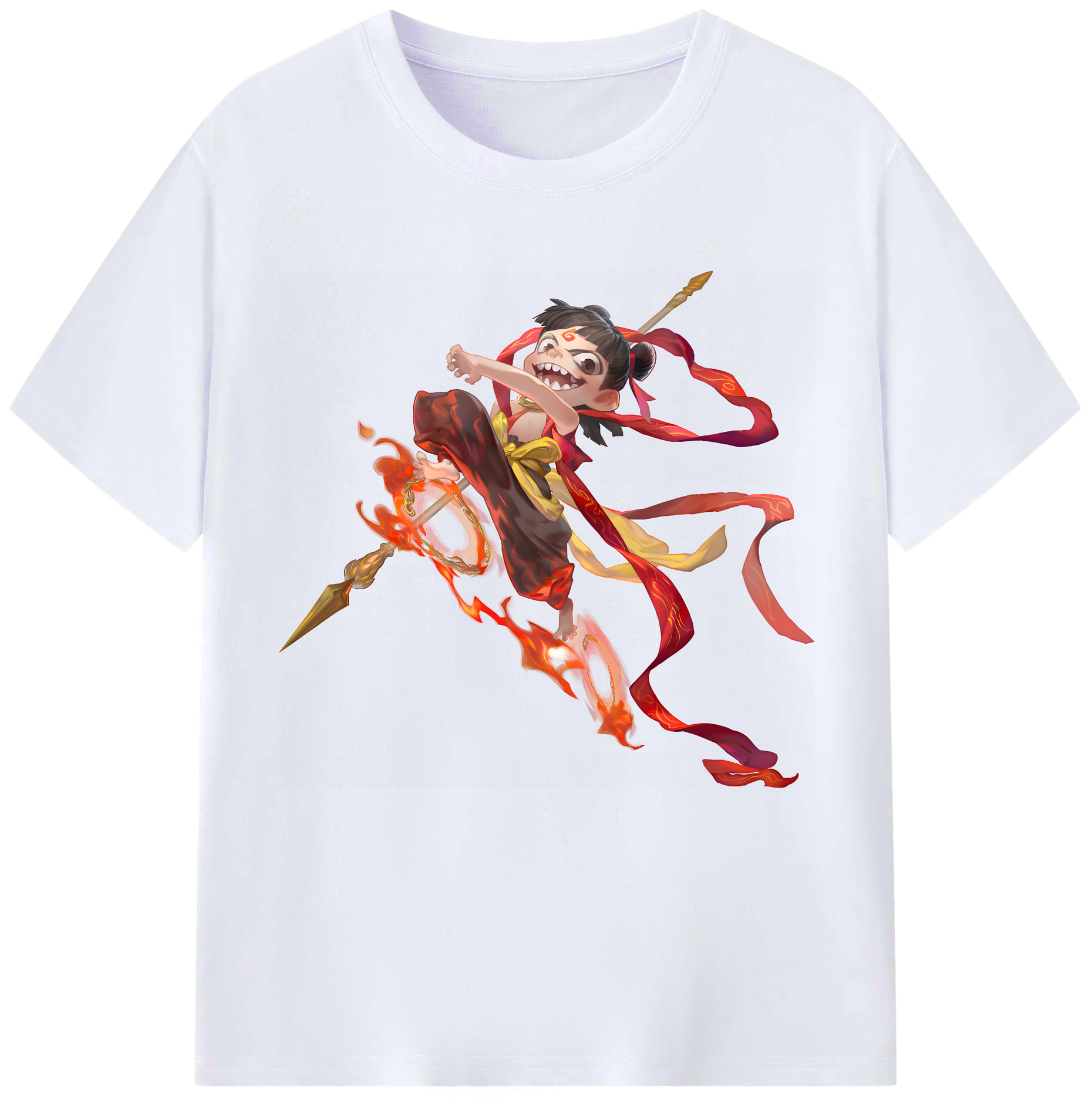 （画像用） Ne Zha 2 ナタ 魔童の大暴れ レディースカジュアルプリントTシャツ（綿100％）