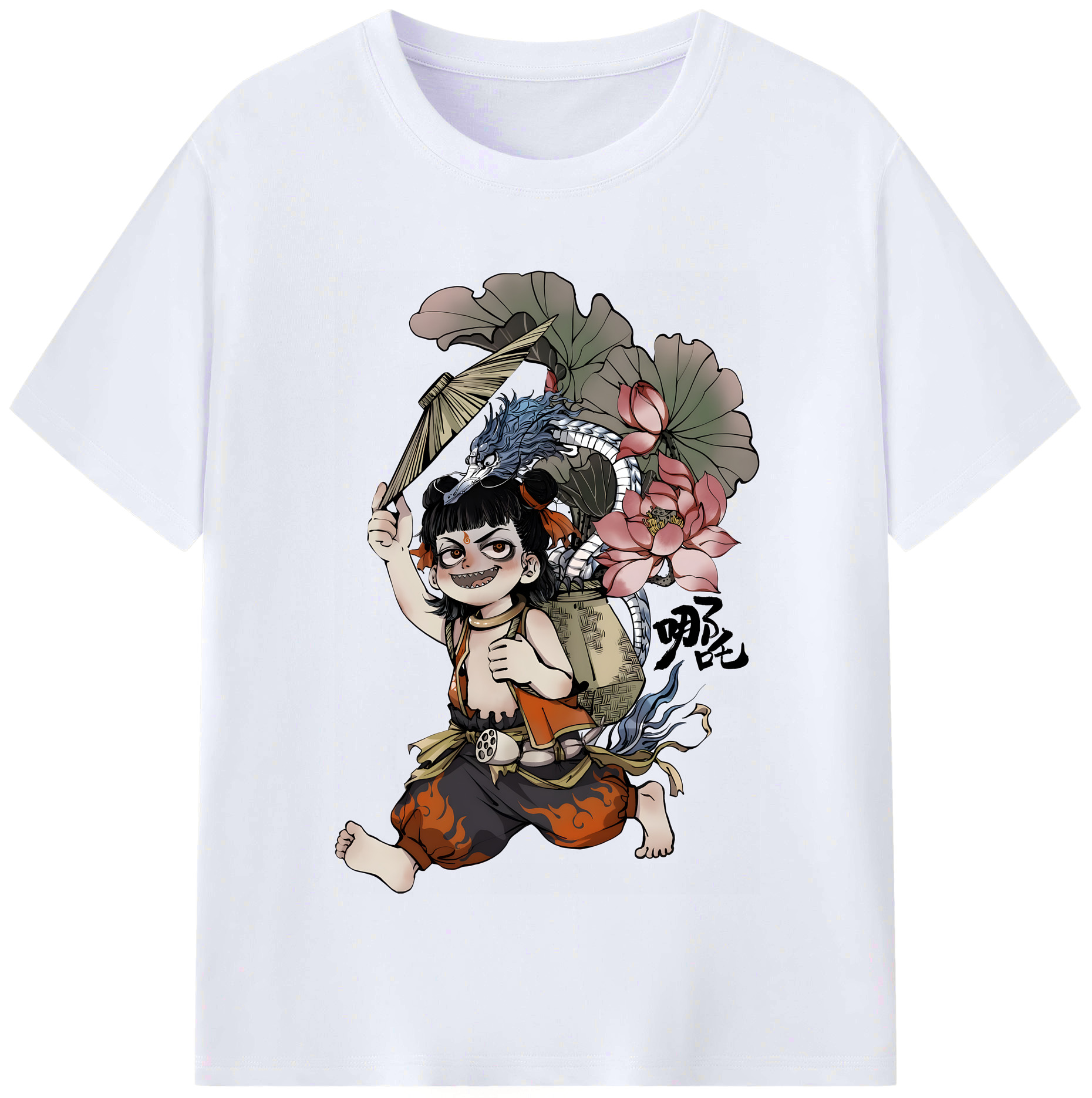 （画像用） Ne Zha 2 ナタ 魔童の大暴れ レディースカジュアルプリントTシャツ（綿100％）