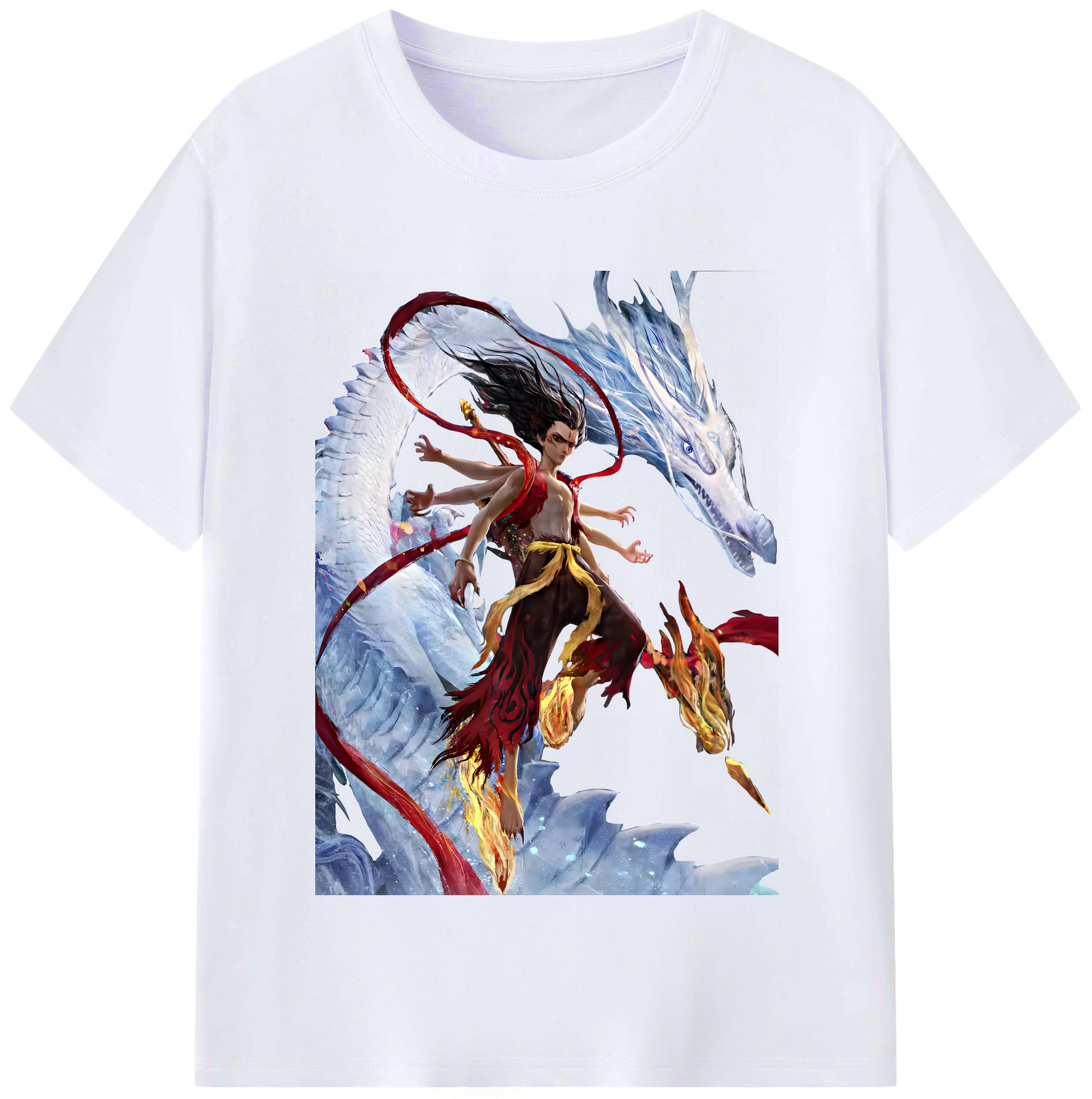（画像用） Ne Zha 2 ナタ 魔童の大暴れ レディースカジュアルプリントTシャツ（綿100％）