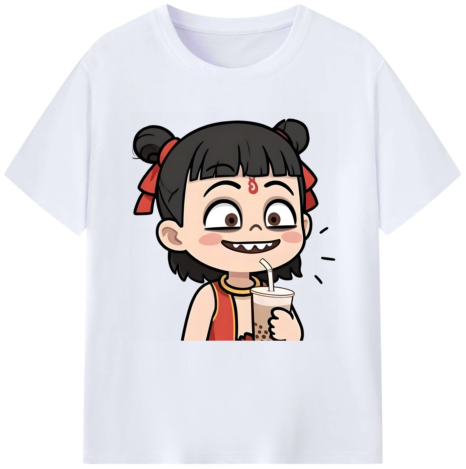 （画像用） Ne Zha 2 ナタ 魔童の大暴れ レディースカジュアルプリントTシャツ（綿100％）