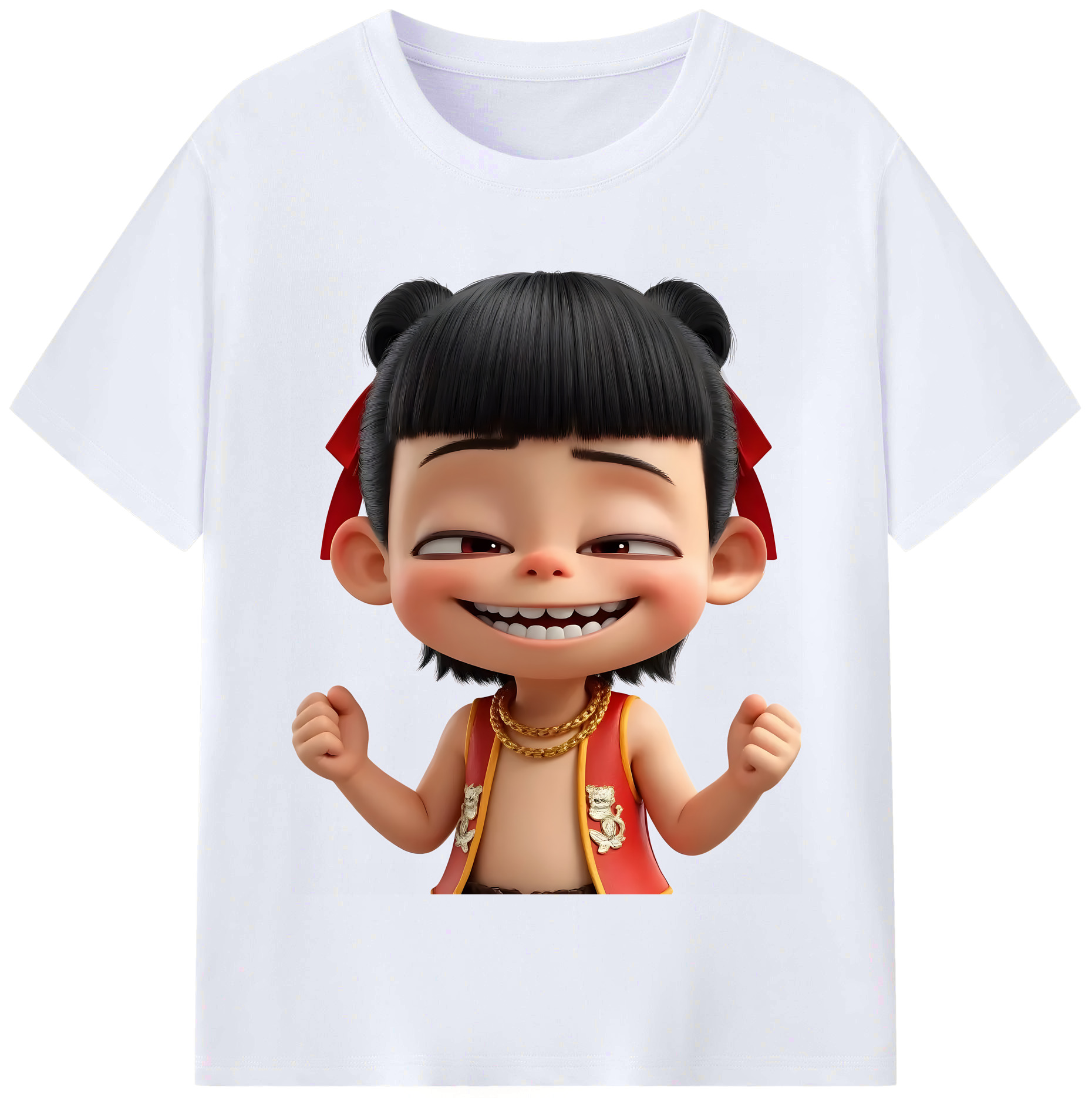 （画像用） Ne Zha 2 ナタ 魔童の大暴れ レディースカジュアルプリントTシャツ（綿100％）