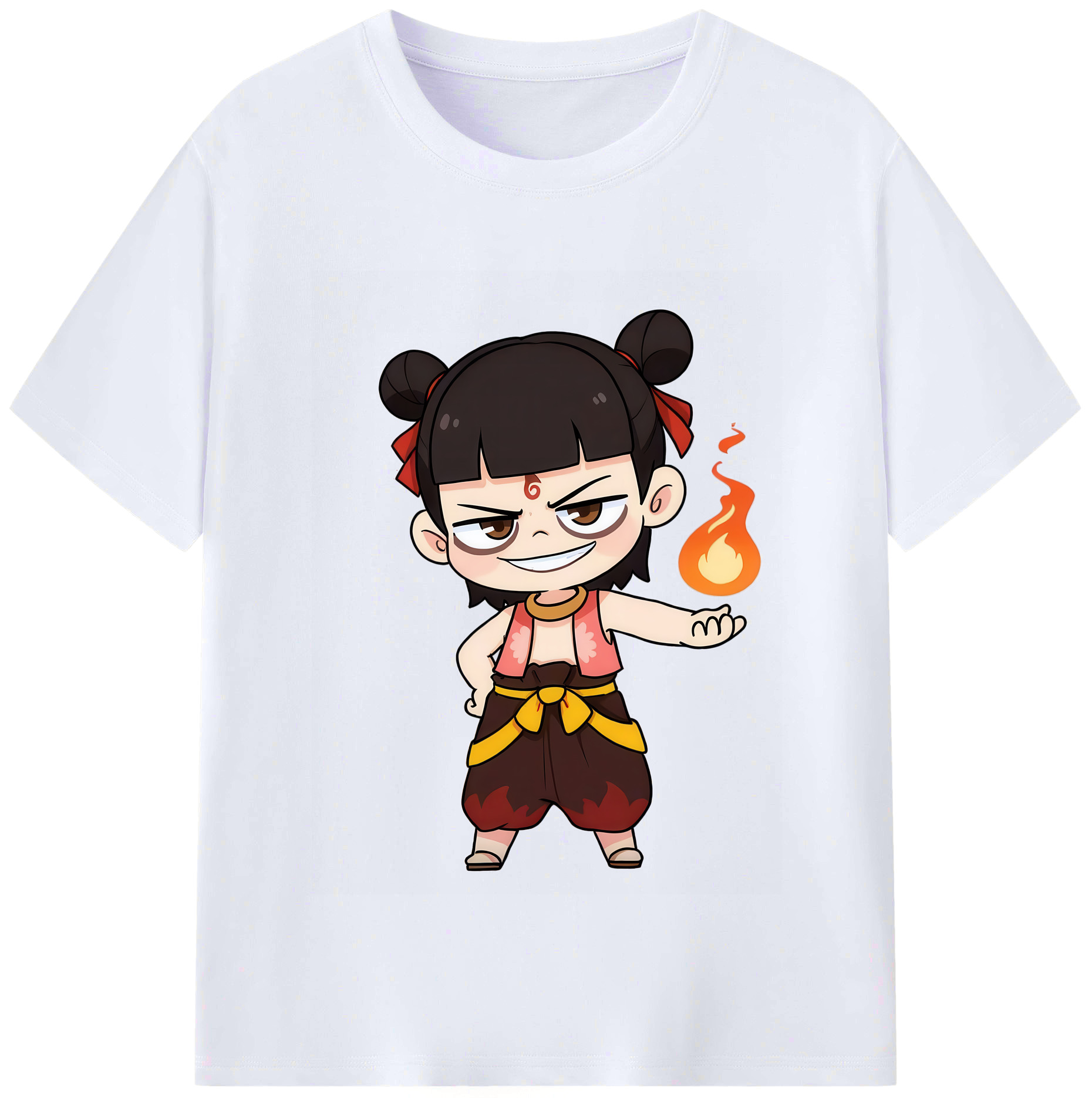 （画像用） Ne Zha 2 ナタ 魔童の大暴れ レディースカジュアルプリントTシャツ（綿100％）