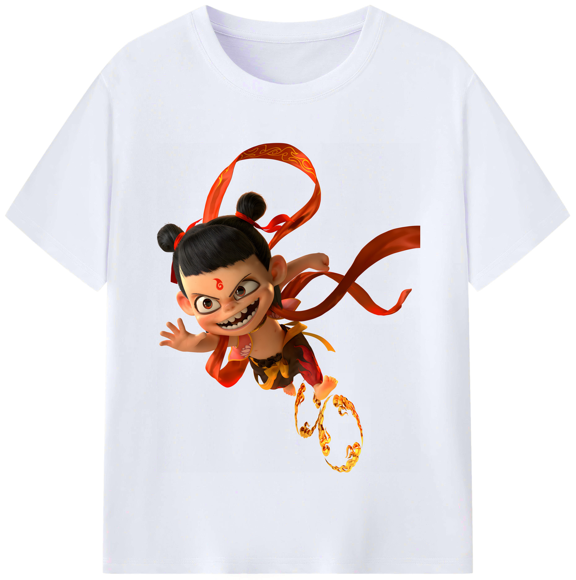 （画像用） Ne Zha 2 ナタ 魔童の大暴れ レディースカジュアルプリントTシャツ（綿100％）