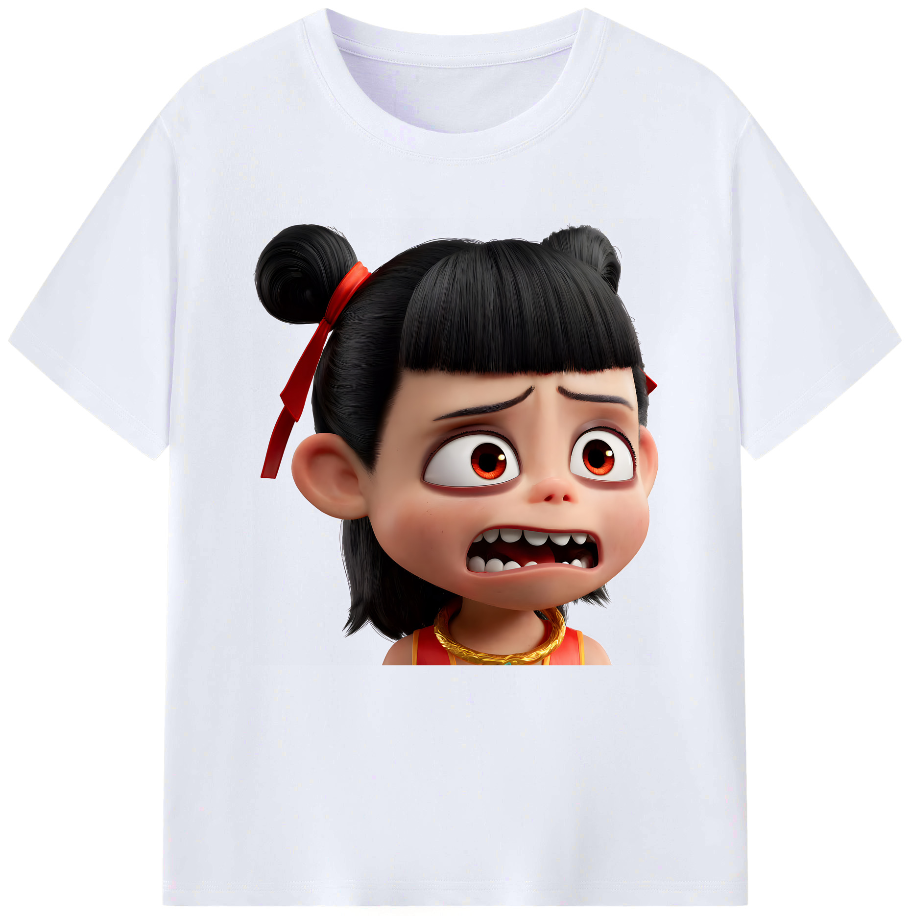 （画像用） Ne Zha 2 ナタ 魔童の大暴れ レディースカジュアルプリントTシャツ（綿100％）