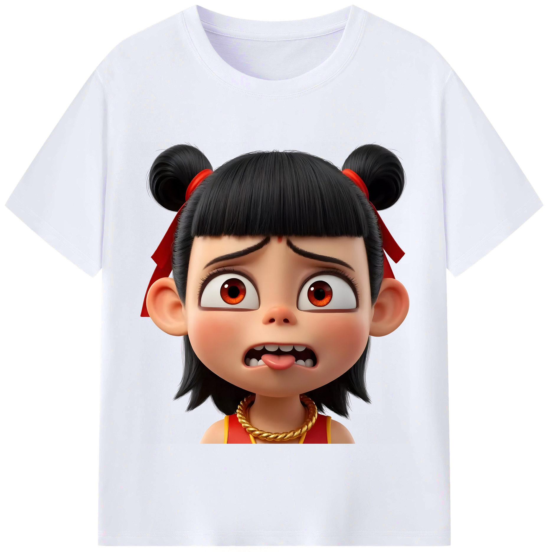 （画像用） Ne Zha 2 ナタ 魔童の大暴れ レディースカジュアルプリントTシャツ（綿100％）