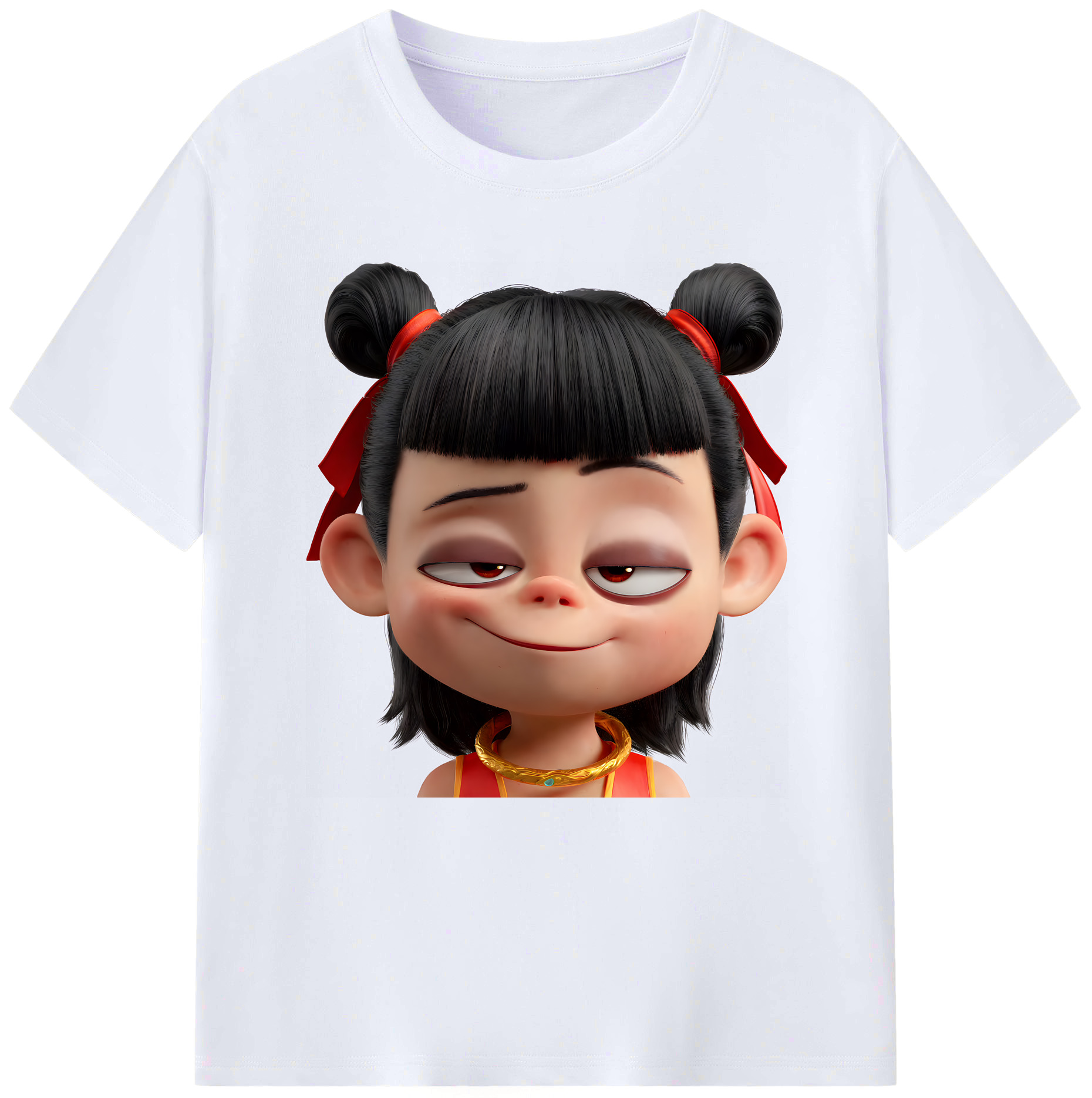 （画像用） Ne Zha 2 ナタ 魔童の大暴れ レディースカジュアルプリントTシャツ（綿100％）