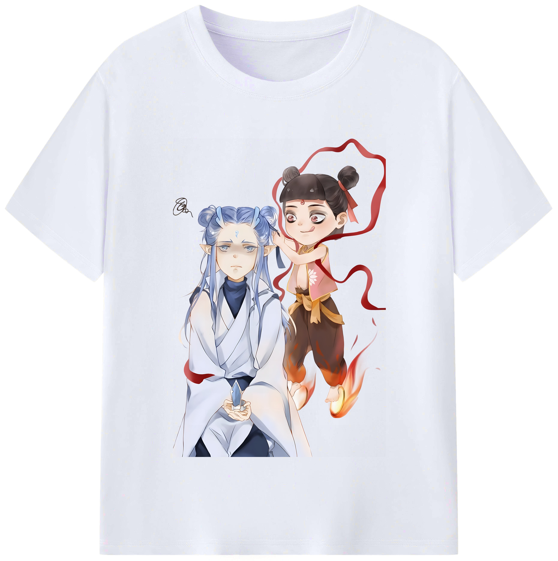（画像用） Ne Zha 2 ナタ 魔童の大暴れ レディースカジュアルプリントTシャツ（綿100％）