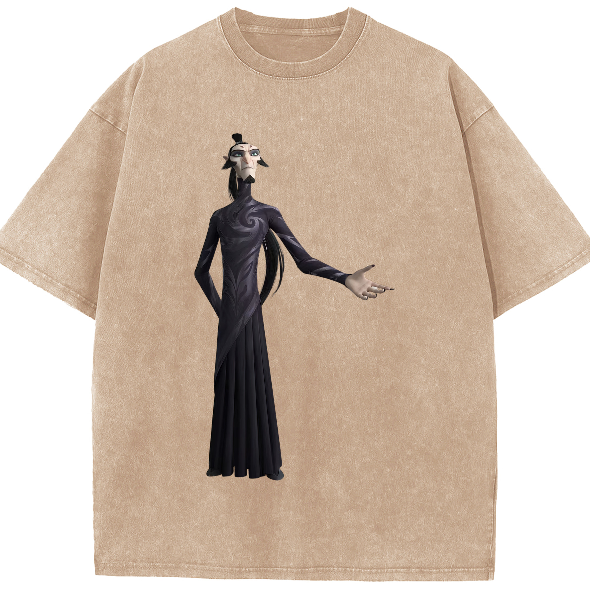 （画像用） Ne Zha 2 ナタ 魔童の大暴れ 綿100% ヴィンテージ風 半袖Tシャツ（フロントプリント）