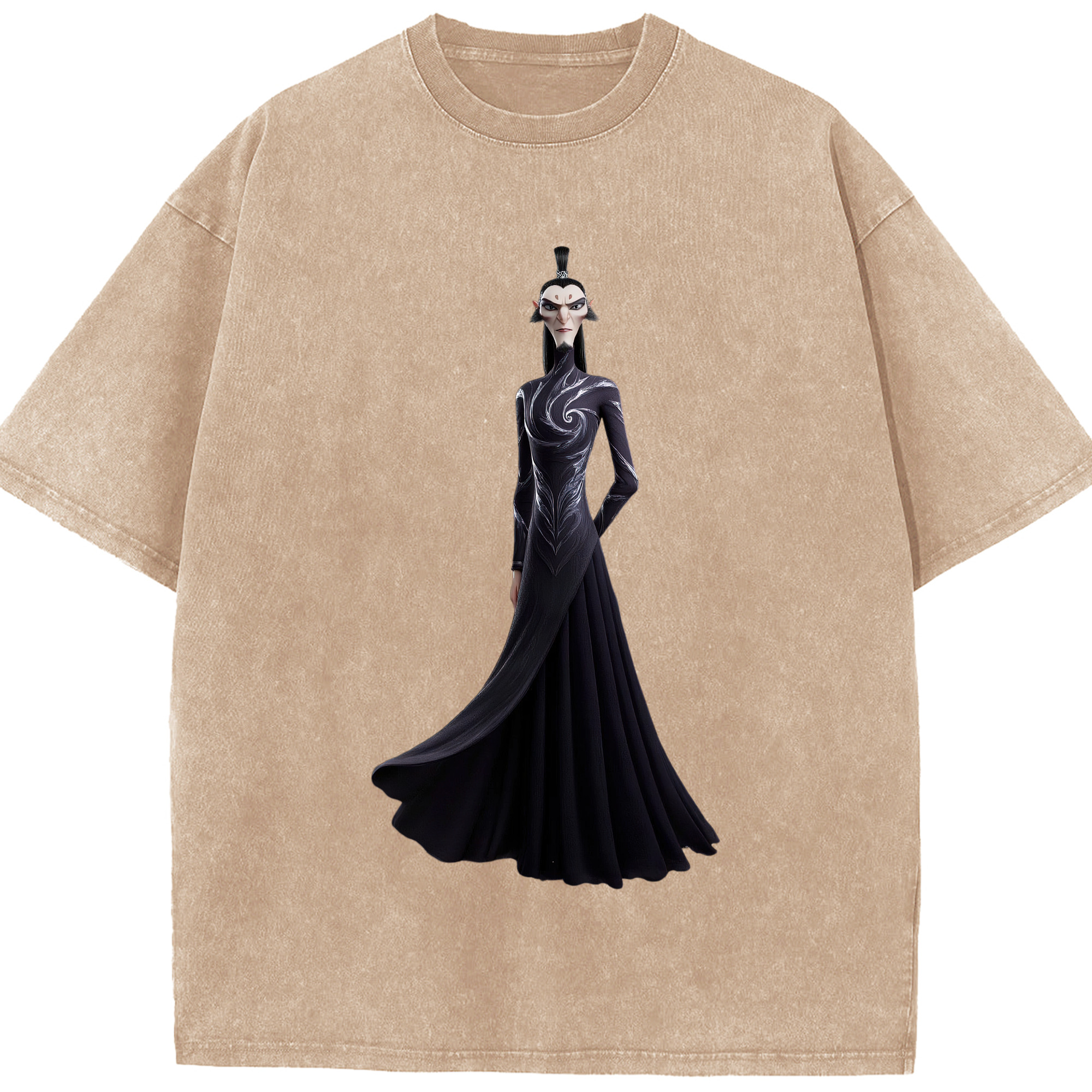 （画像用） Ne Zha 2 ナタ 魔童の大暴れ 綿100% ヴィンテージ風 半袖Tシャツ（フロントプリント）