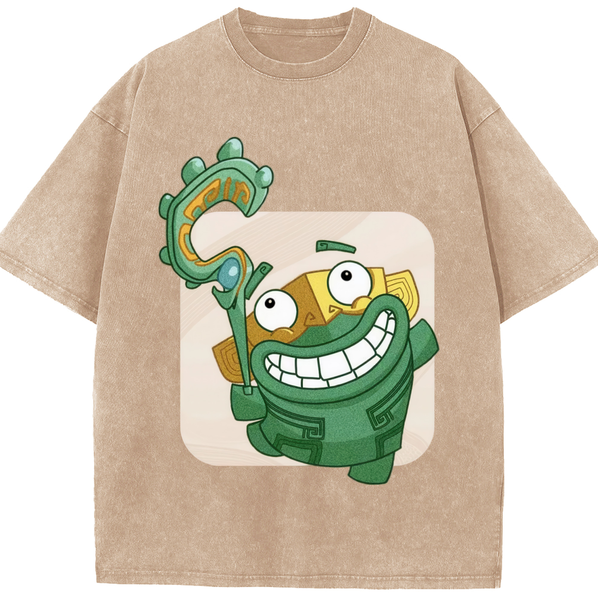 （画像用） Ne Zha 2 ナタ 魔童の大暴れ 綿100% ヴィンテージ風 半袖Tシャツ（フロントプリント）