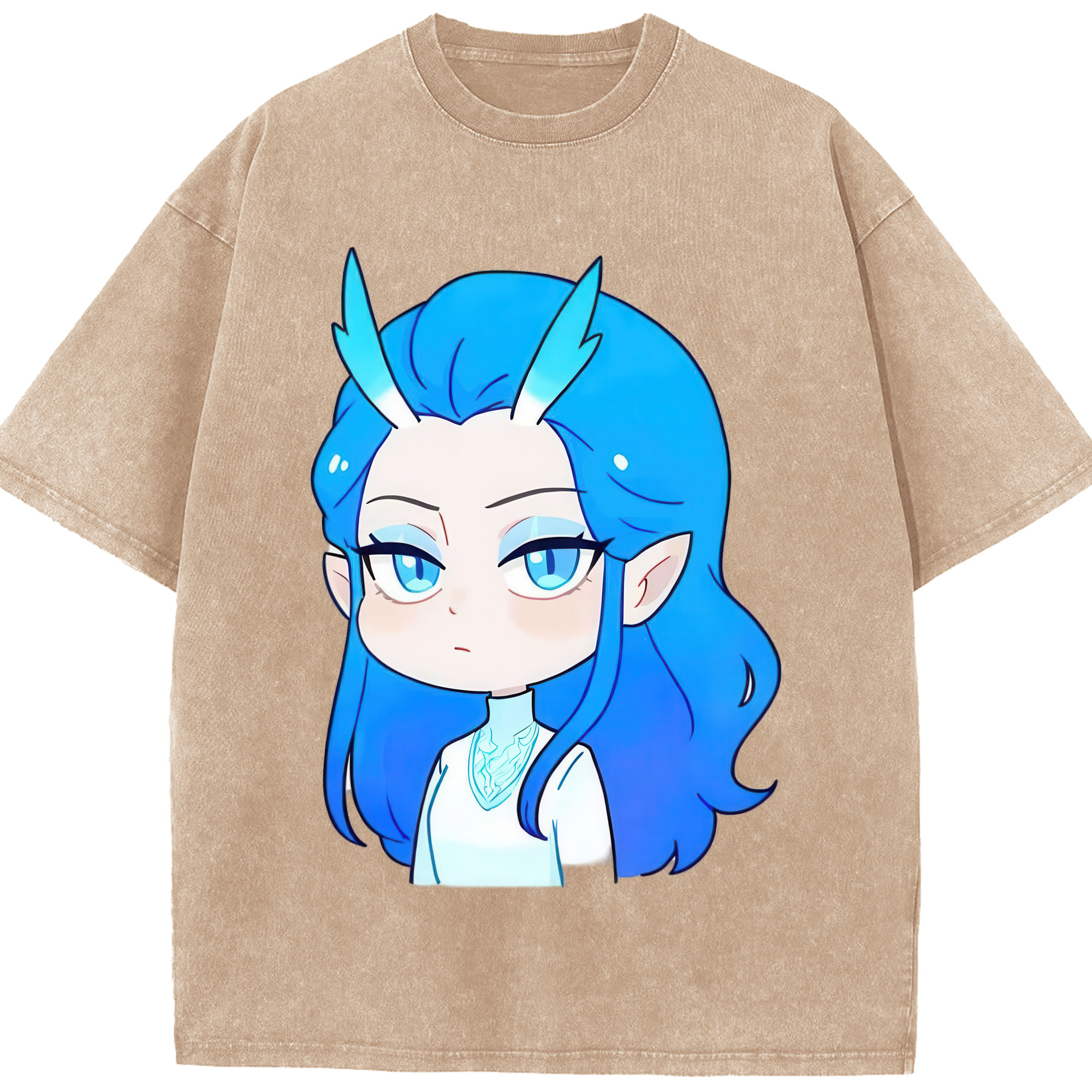 （画像用） Ne Zha 2 ナタ 魔童の大暴れ 綿100% ヴィンテージ風 半袖Tシャツ（フロントプリント）