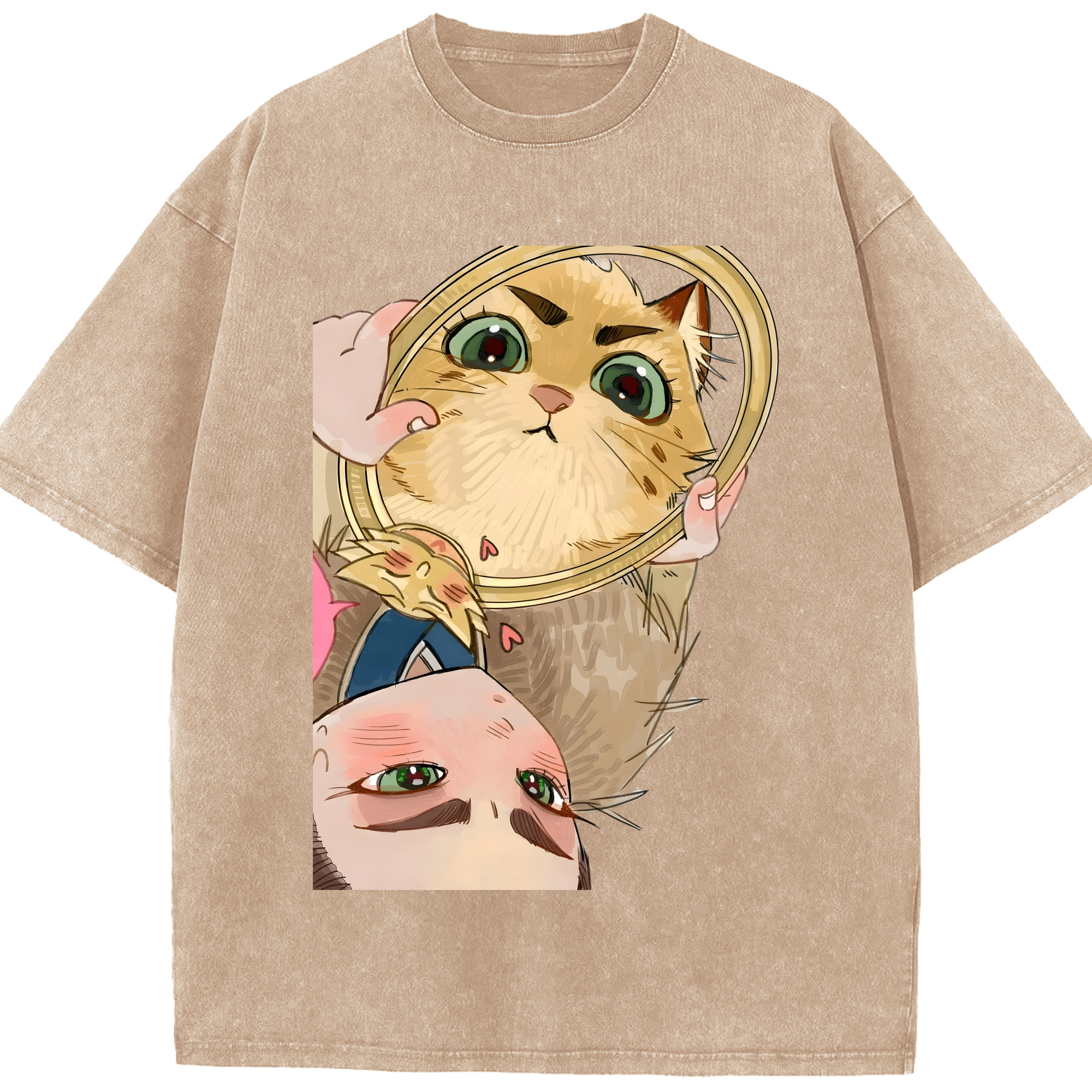 （画像用） Ne Zha 2 ナタ 魔童の大暴れ 綿100% ヴィンテージ風 半袖Tシャツ（フロントプリント）