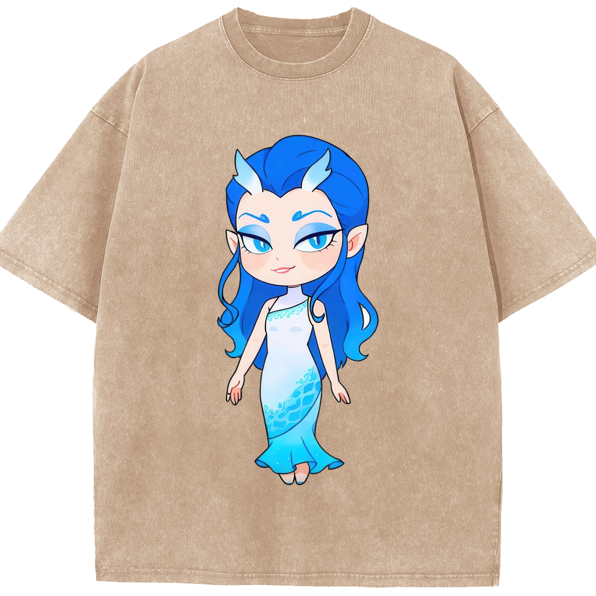 （画像用） Ne Zha 2 ナタ 魔童の大暴れ 綿100% ヴィンテージ風 半袖Tシャツ（フロントプリント）