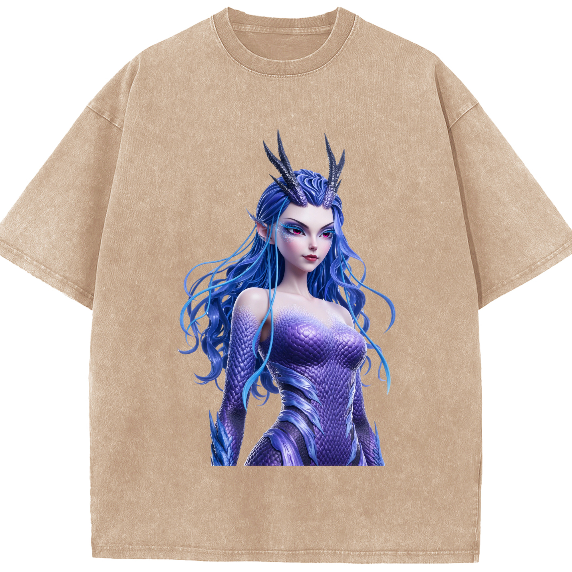 （画像用） Ne Zha 2 ナタ 魔童の大暴れ 綿100% ヴィンテージ風 半袖Tシャツ（フロントプリント）