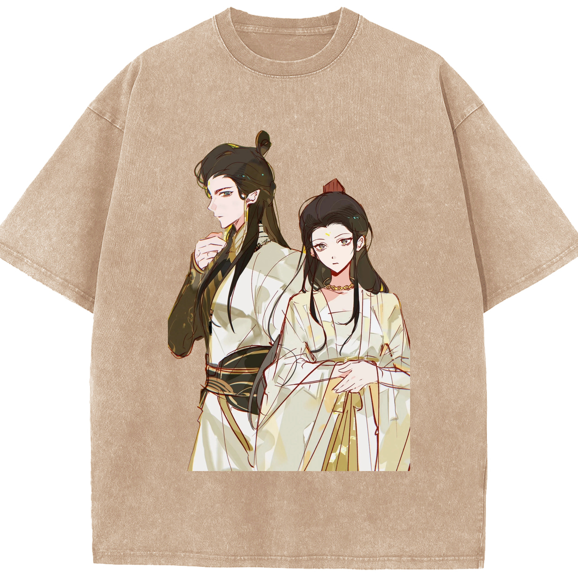 （画像用） Ne Zha 2 ナタ 魔童の大暴れ 綿100% ヴィンテージ風 半袖Tシャツ（フロントプリント）