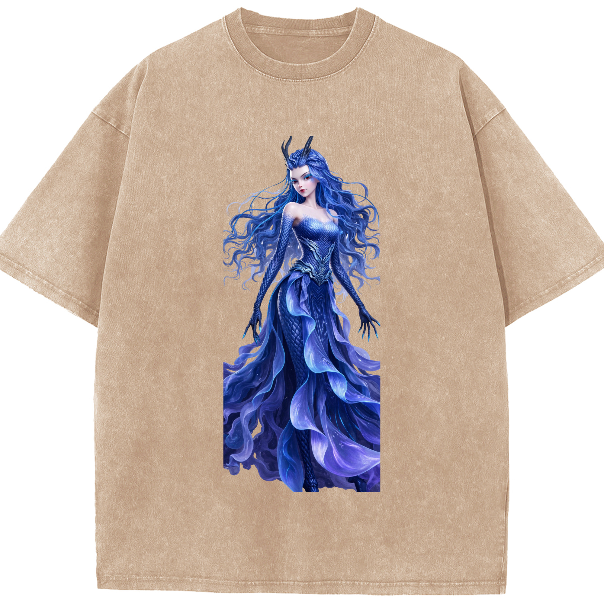 （画像用） Ne Zha 2 ナタ 魔童の大暴れ 綿100% ヴィンテージ風 半袖Tシャツ（フロントプリント）