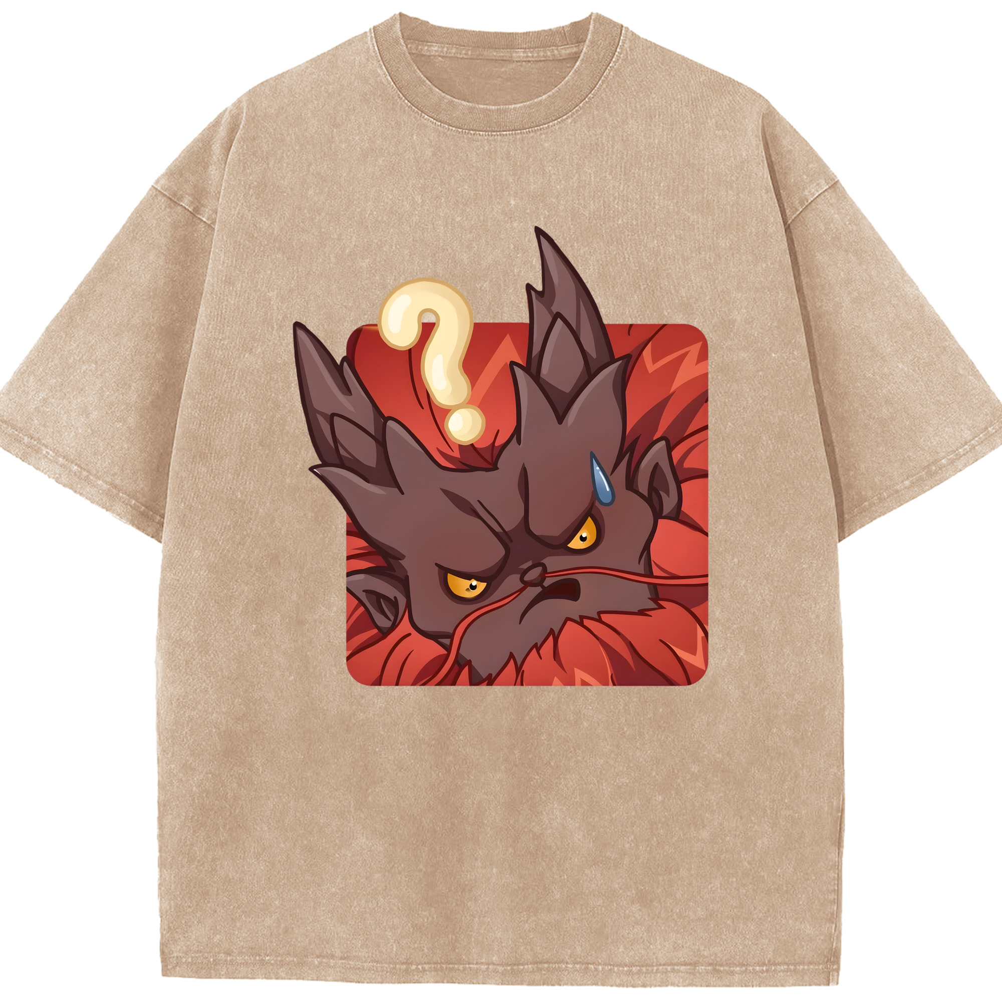 （画像用） Ne Zha 2 ナタ 魔童の大暴れ 綿100% ヴィンテージ風 半袖Tシャツ（フロントプリント）
