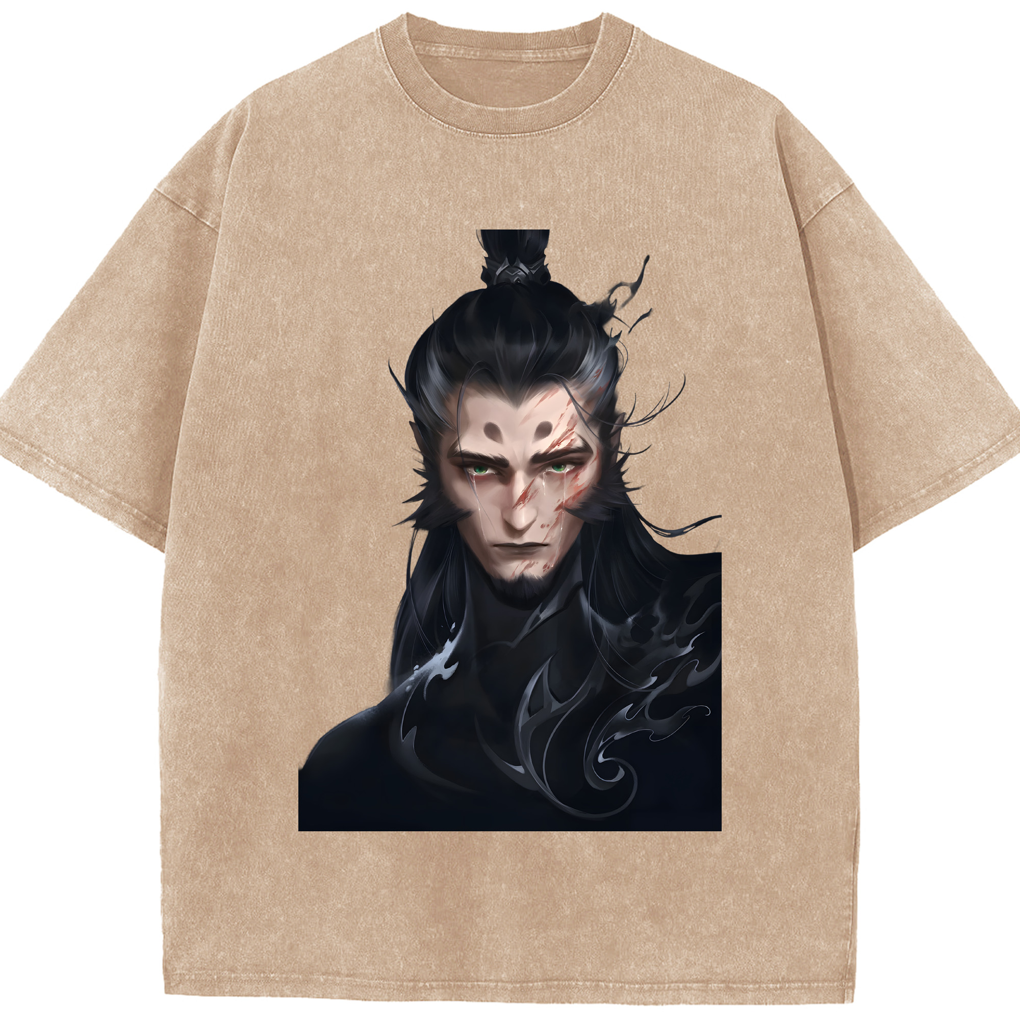 （画像用） Ne Zha 2 ナタ 魔童の大暴れ 綿100% ヴィンテージ風 半袖Tシャツ（フロントプリント）