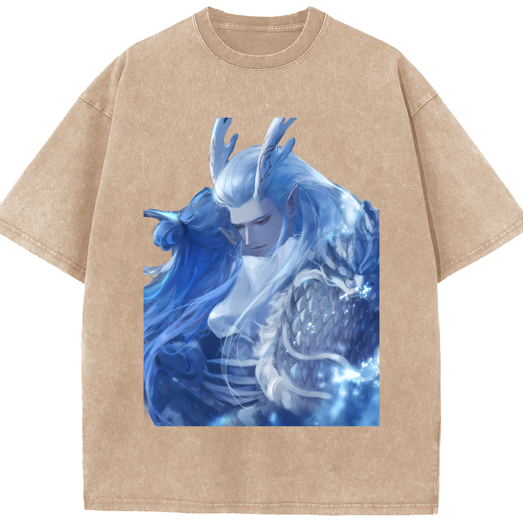 （画像用） Ne Zha 2 ナタ 魔童の大暴れ 綿100% ヴィンテージ風 半袖Tシャツ（フロントプリント）