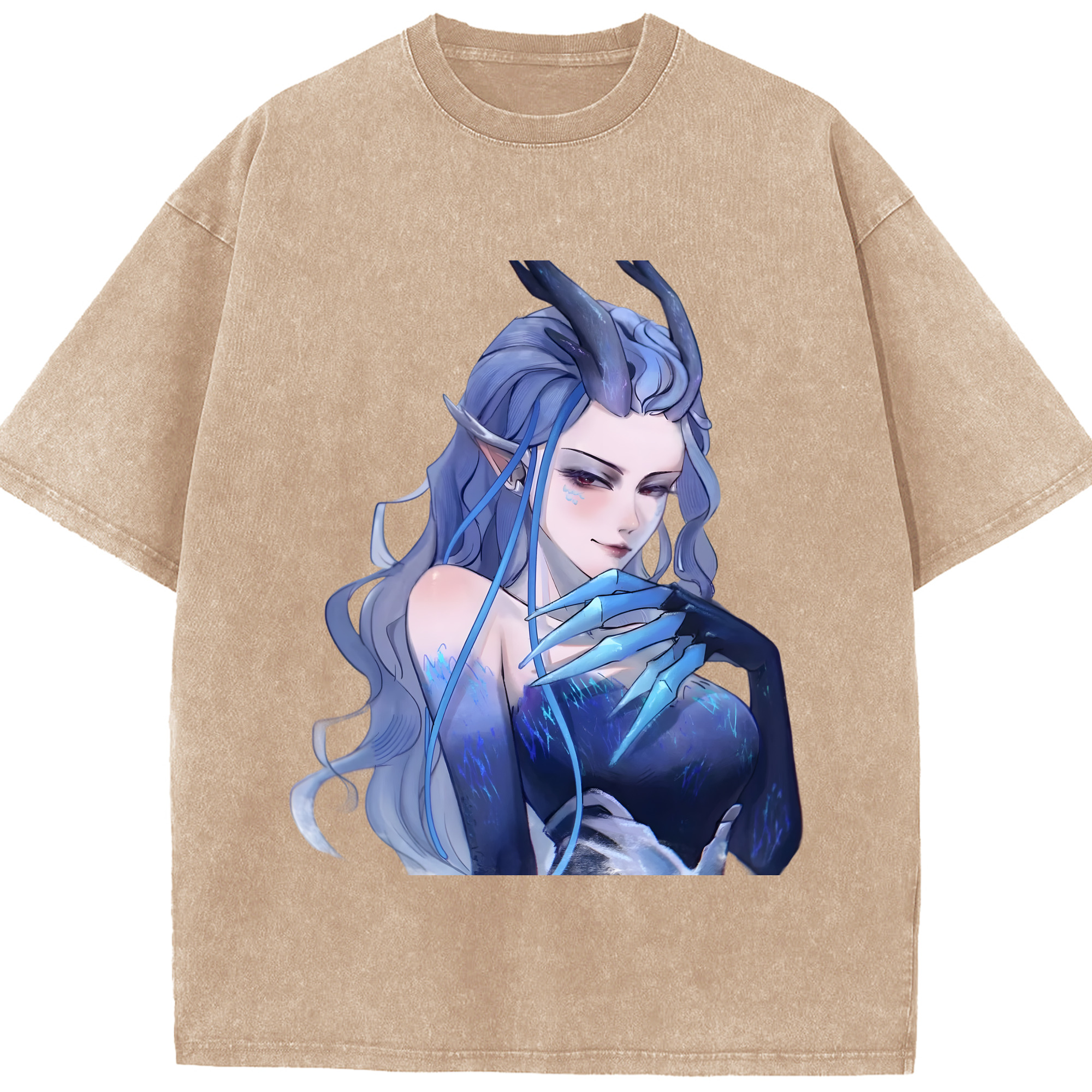 （画像用） Ne Zha 2 ナタ 魔童の大暴れ 綿100% ヴィンテージ風 半袖Tシャツ（フロントプリント）
