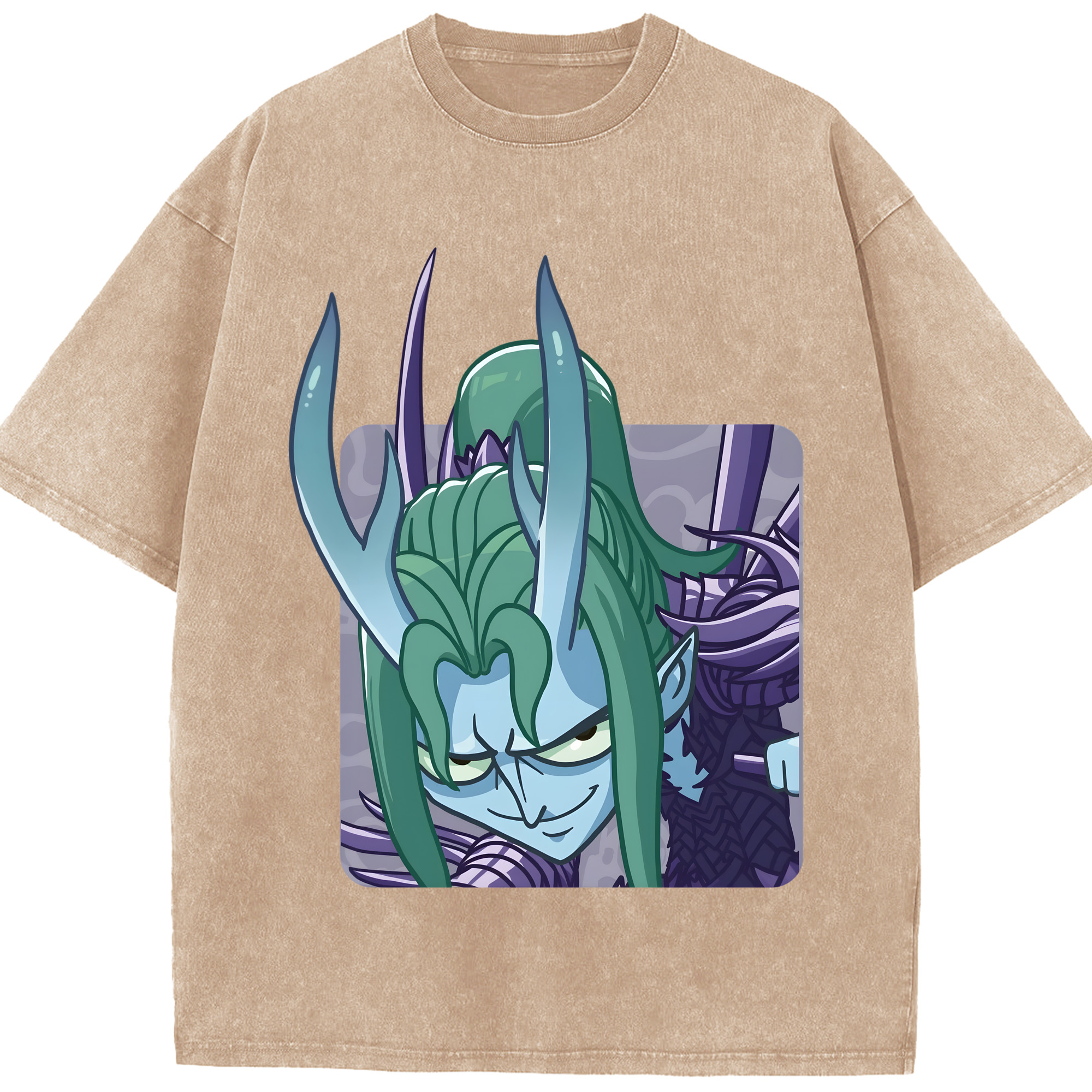 （画像用） Ne Zha 2 ナタ 魔童の大暴れ 綿100% ヴィンテージ風 半袖Tシャツ（フロントプリント）