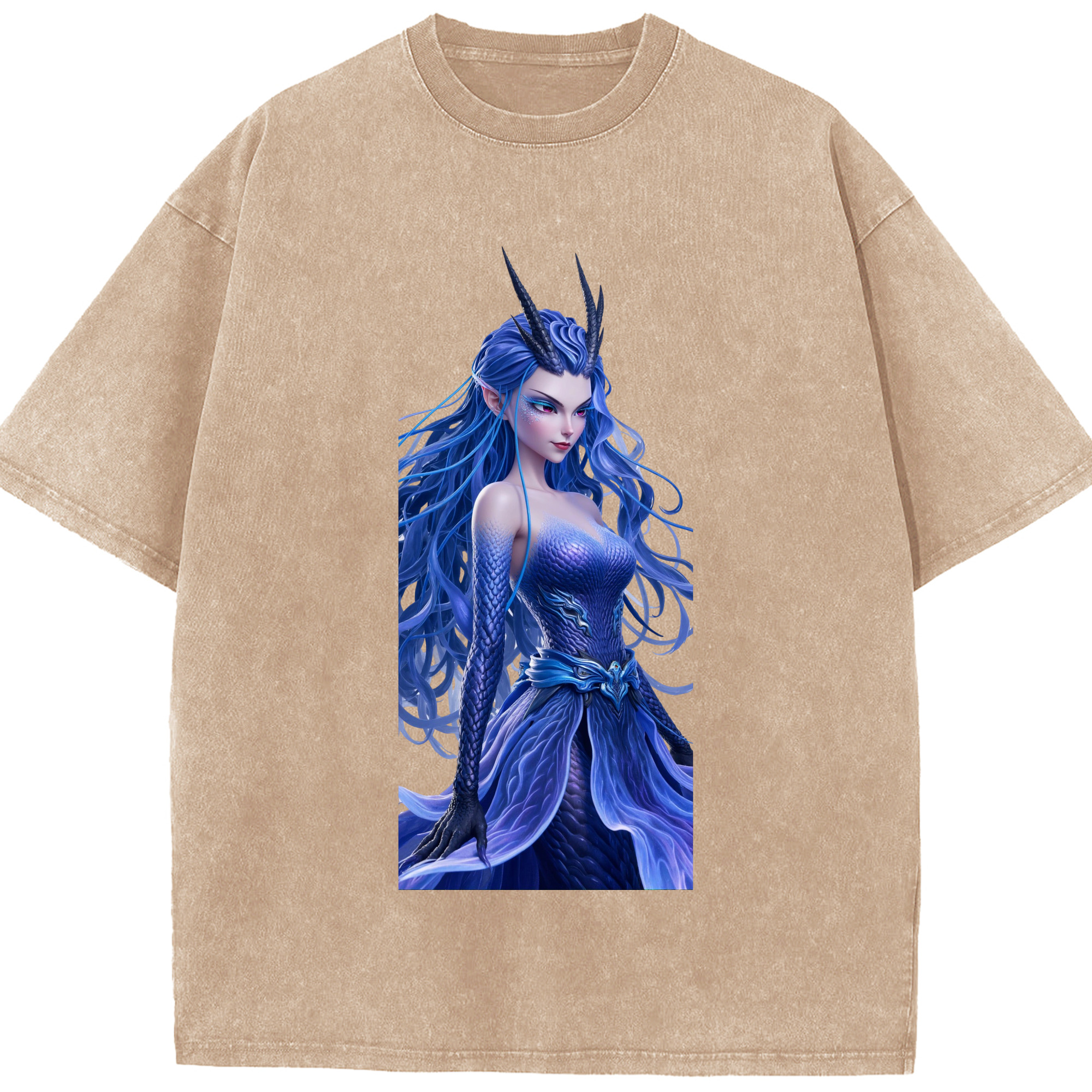 （画像用） Ne Zha 2 ナタ 魔童の大暴れ 綿100% ヴィンテージ風 半袖Tシャツ（フロントプリント）