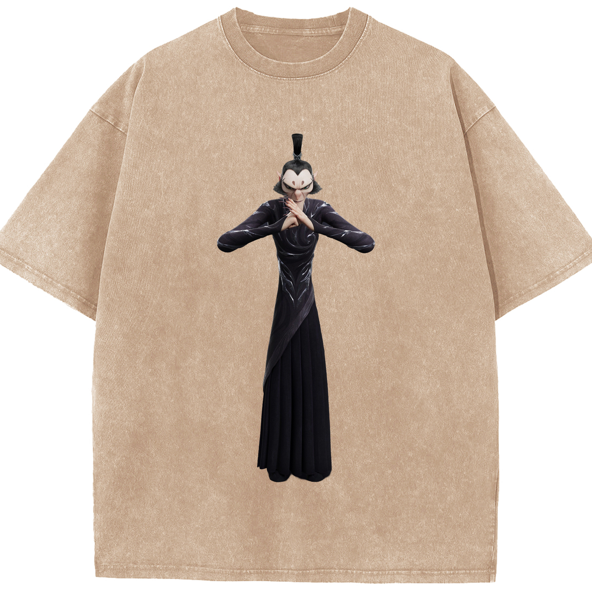 （画像用） Ne Zha 2 ナタ 魔童の大暴れ 綿100% ヴィンテージ風 半袖Tシャツ（フロントプリント）