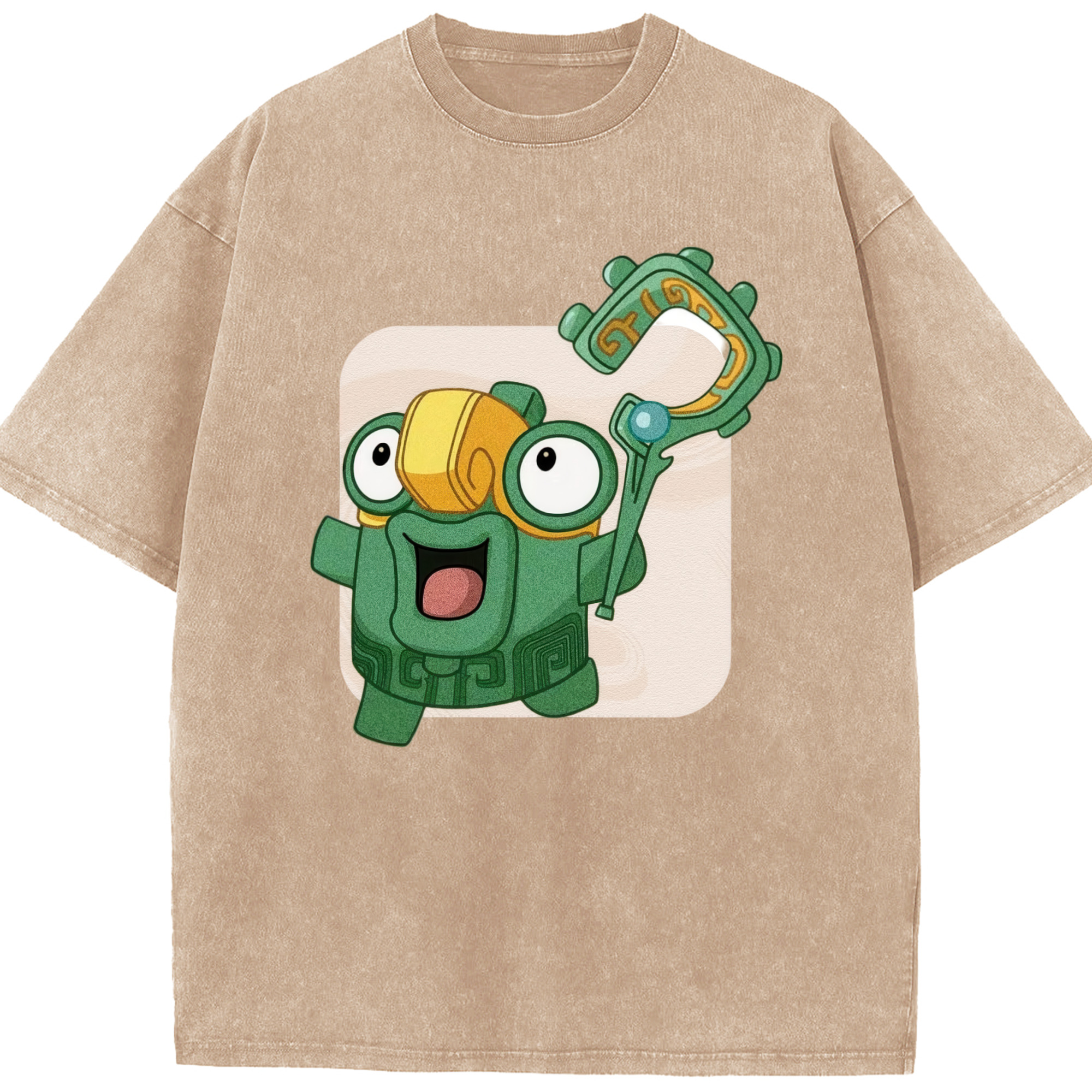 （画像用） Ne Zha 2 ナタ 魔童の大暴れ 綿100% ヴィンテージ風 半袖Tシャツ（フロントプリント）