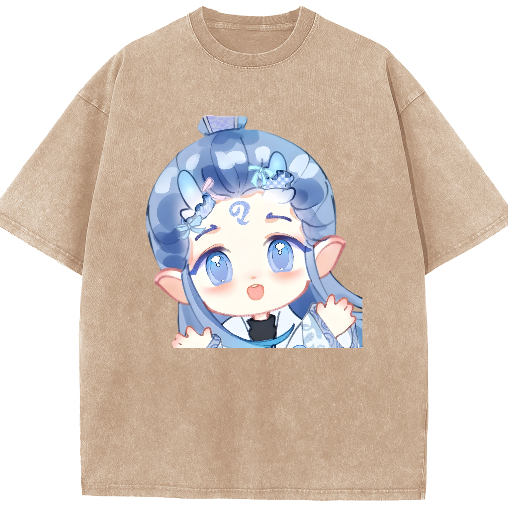 （画像用） Ne Zha 2 ナタ 魔童の大暴れ 綿100% ヴィンテージ風 半袖Tシャツ（フロントプリント）