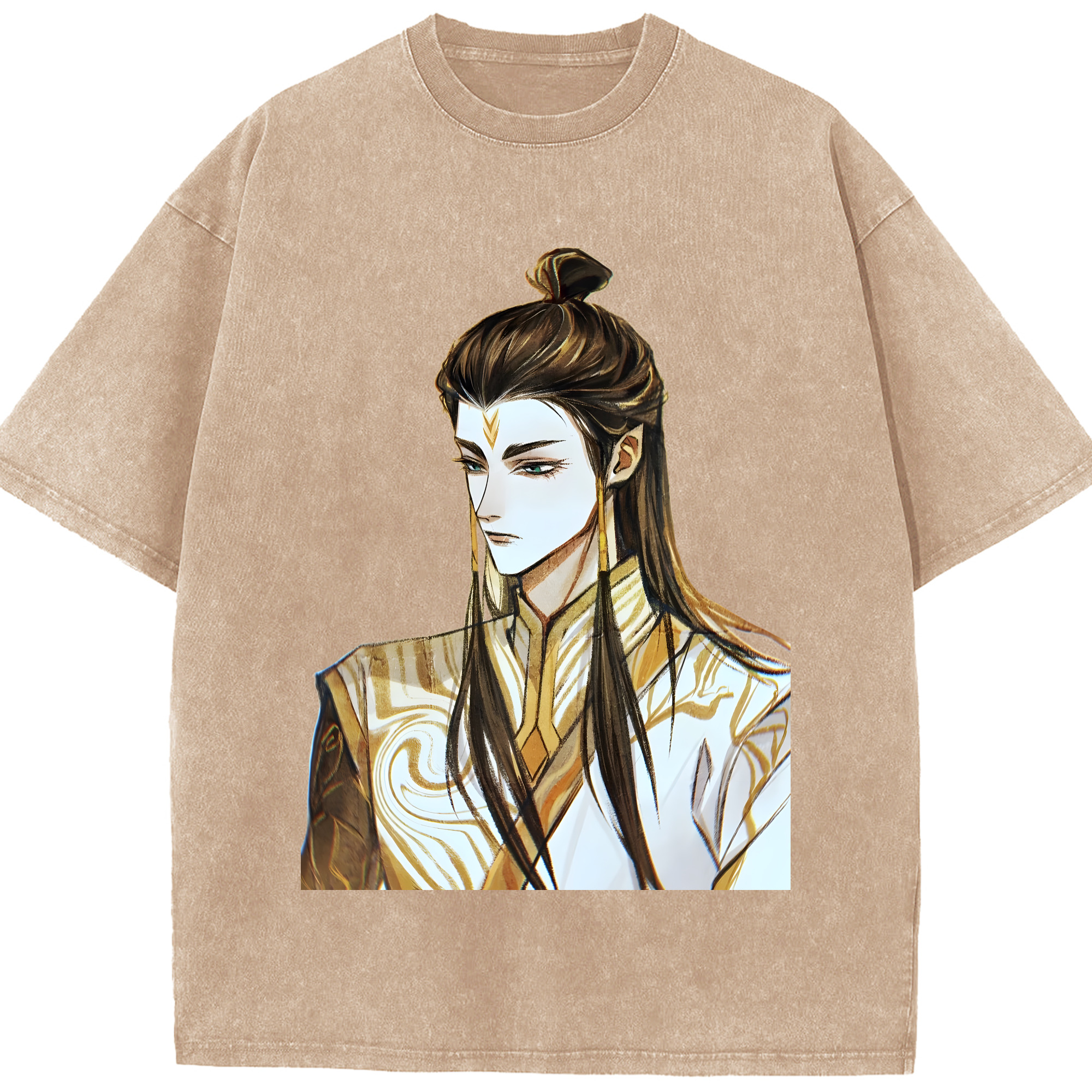 （画像用） Ne Zha 2 ナタ 魔童の大暴れ 綿100% ヴィンテージ風 半袖Tシャツ（フロントプリント）