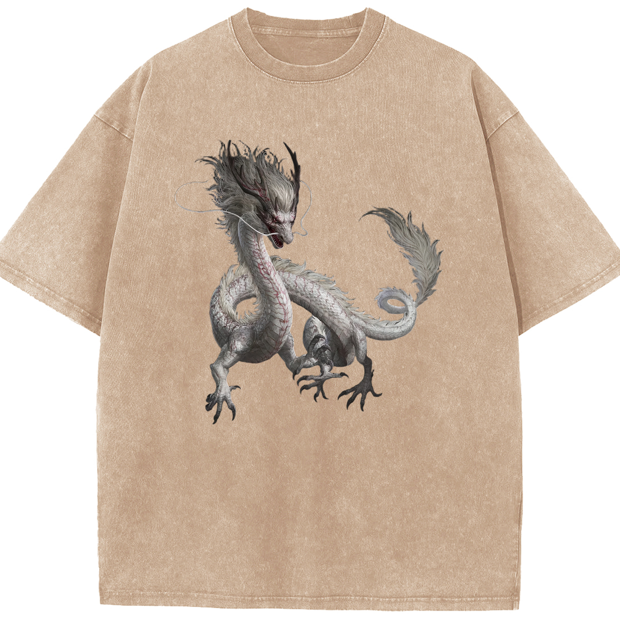 （画像用） Ne Zha 2 ナタ 魔童の大暴れ 綿100% ヴィンテージ風 半袖Tシャツ（フロントプリント）