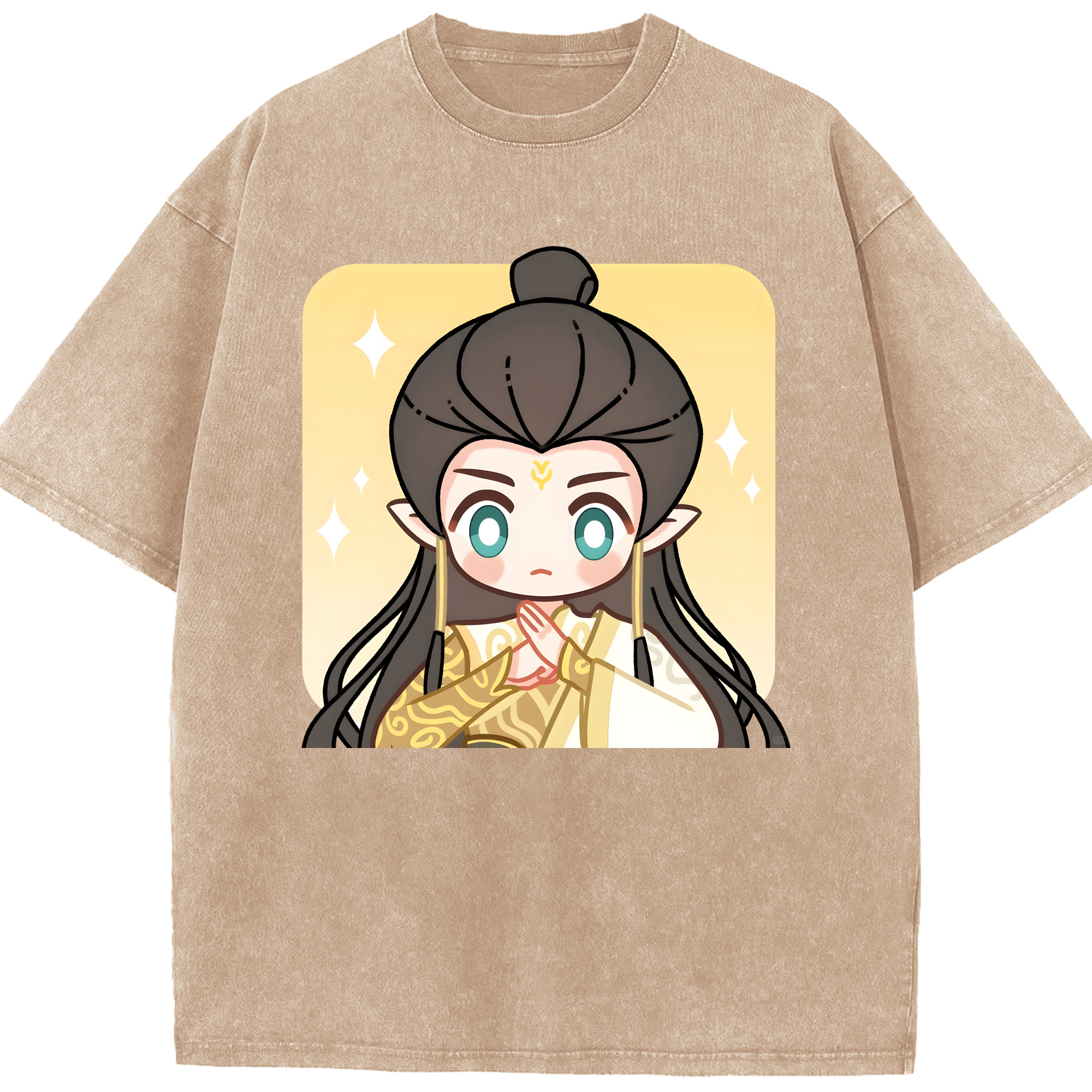 （画像用） Ne Zha 2 ナタ 魔童の大暴れ 綿100% ヴィンテージ風 半袖Tシャツ（フロントプリント）