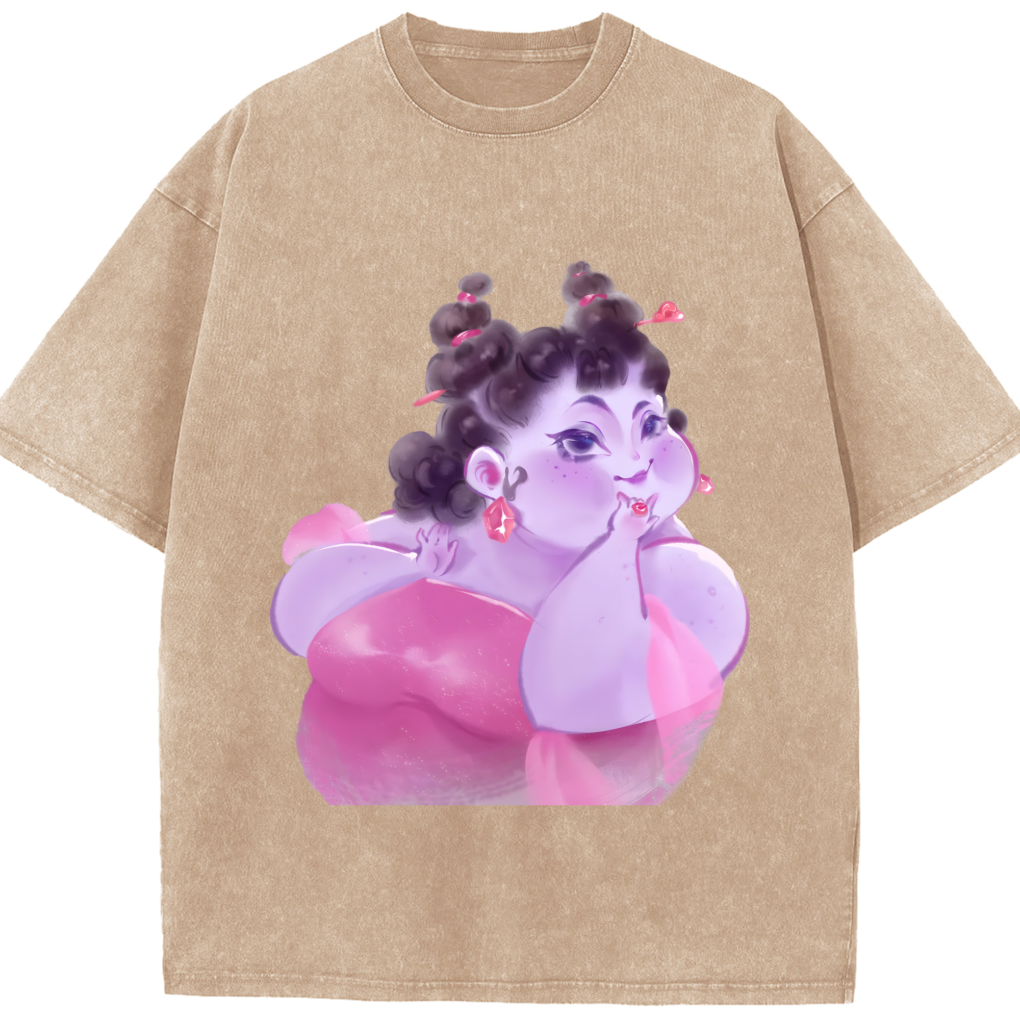 （画像用） Ne Zha 2 ナタ 魔童の大暴れ 綿100% ヴィンテージ風 半袖Tシャツ（フロントプリント）