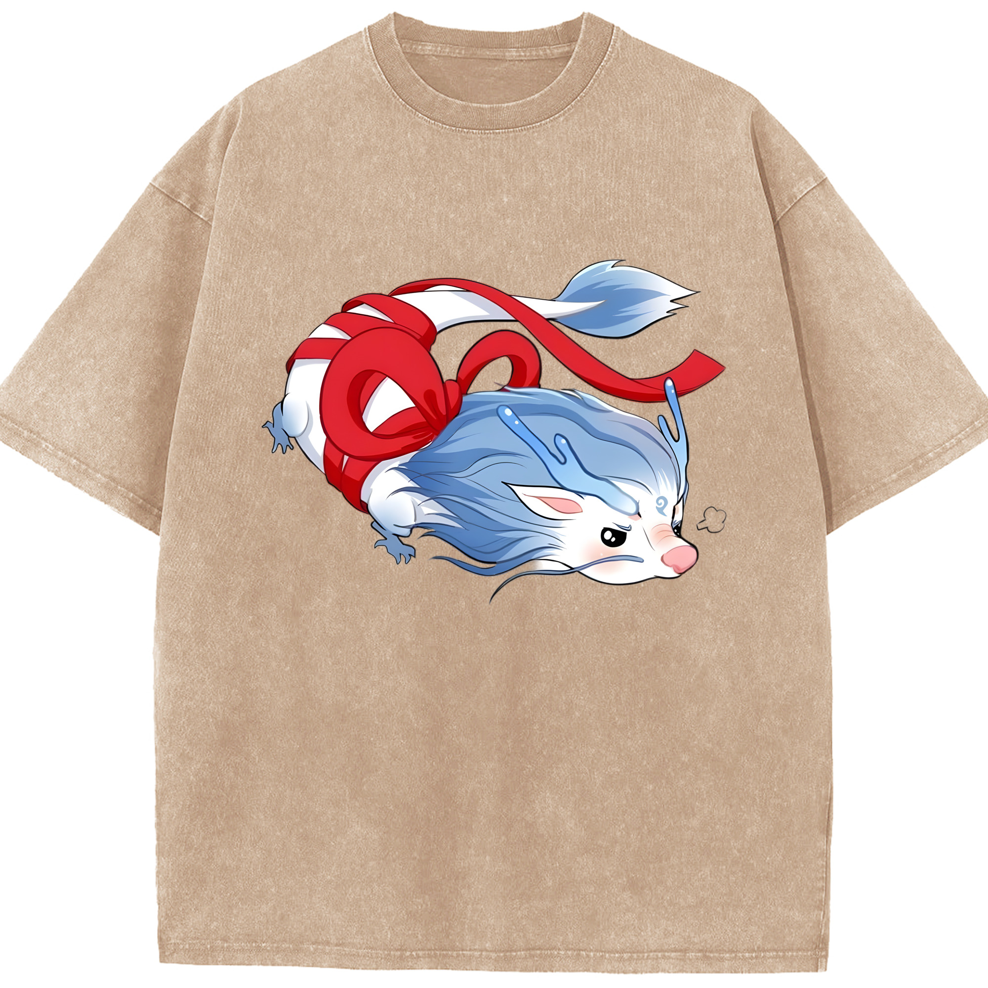 （画像用） Ne Zha 2 ナタ 魔童の大暴れ 綿100% ヴィンテージ風 半袖Tシャツ（フロントプリント）