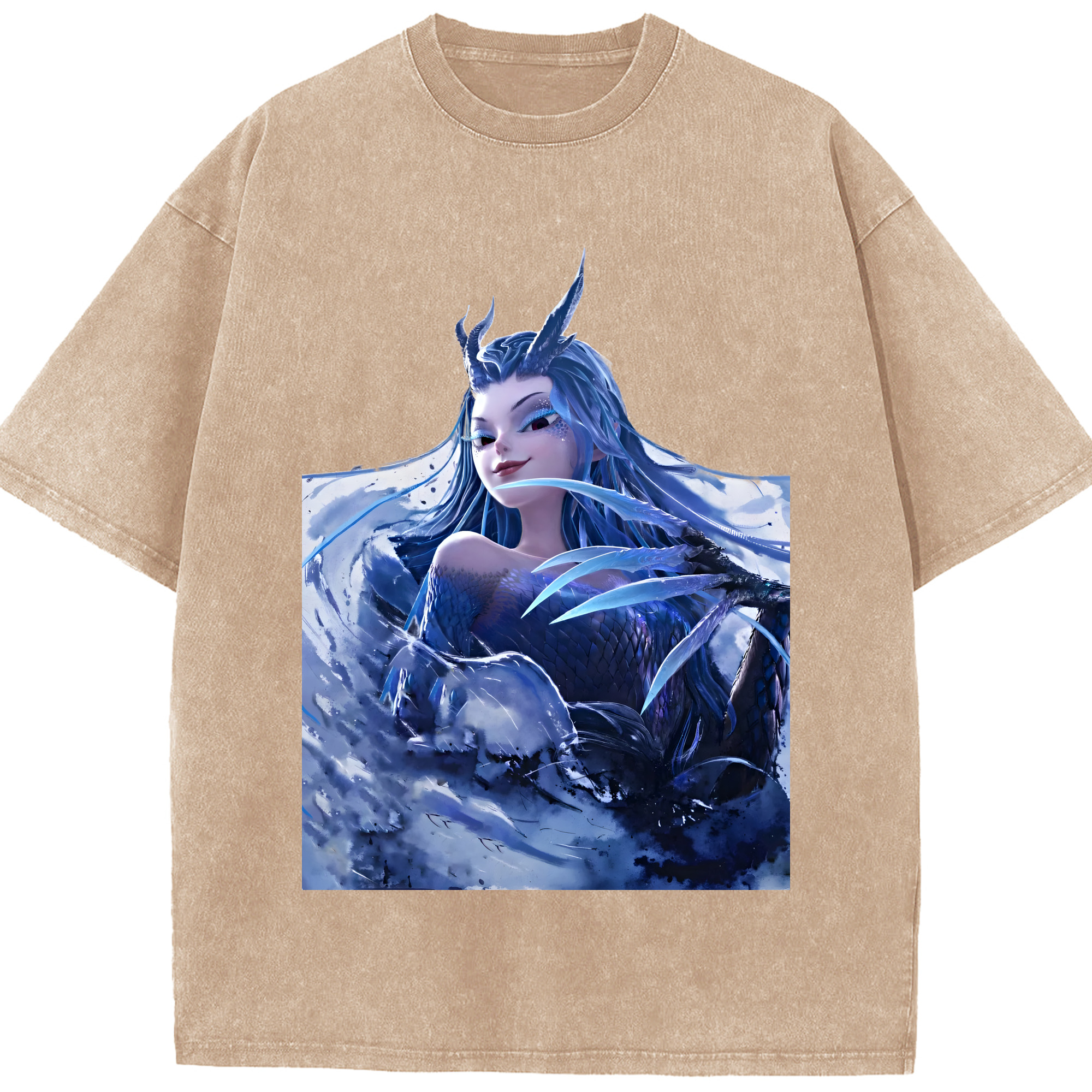 （画像用） Ne Zha 2 ナタ 魔童の大暴れ 綿100% ヴィンテージ風 半袖Tシャツ（フロントプリント）