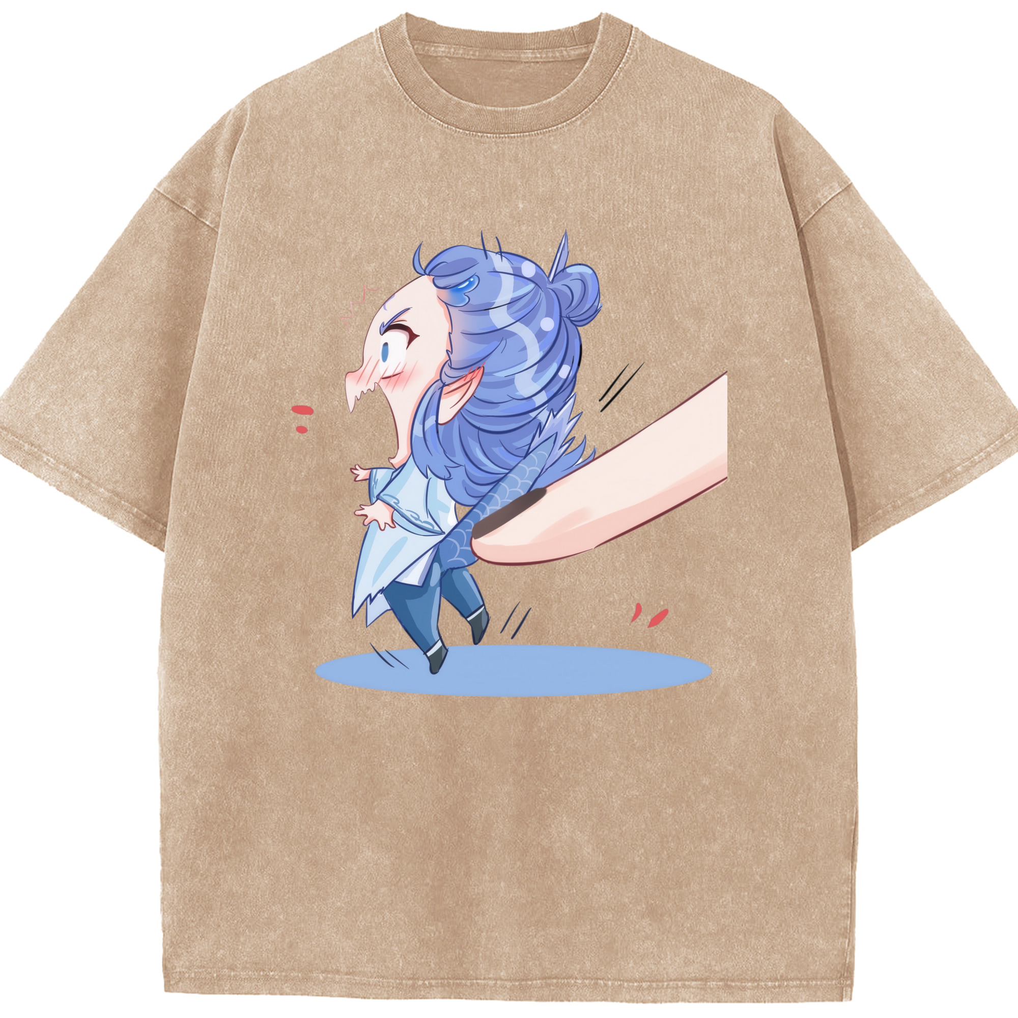 （画像用） Ne Zha 2 ナタ 魔童の大暴れ 綿100% ヴィンテージ風 半袖Tシャツ（フロントプリント）