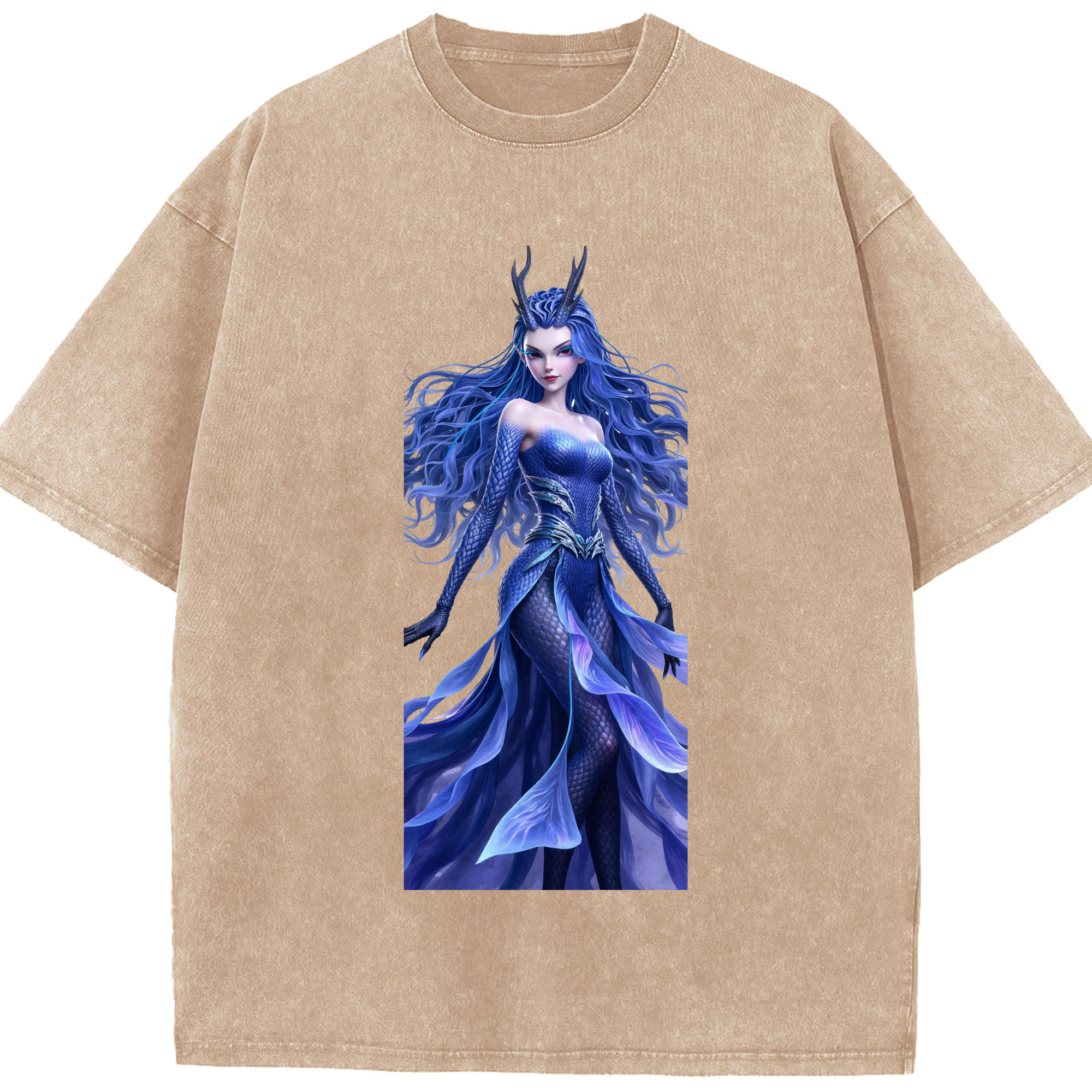 （画像用） Ne Zha 2 ナタ 魔童の大暴れ 綿100% ヴィンテージ風 半袖Tシャツ（フロントプリント）