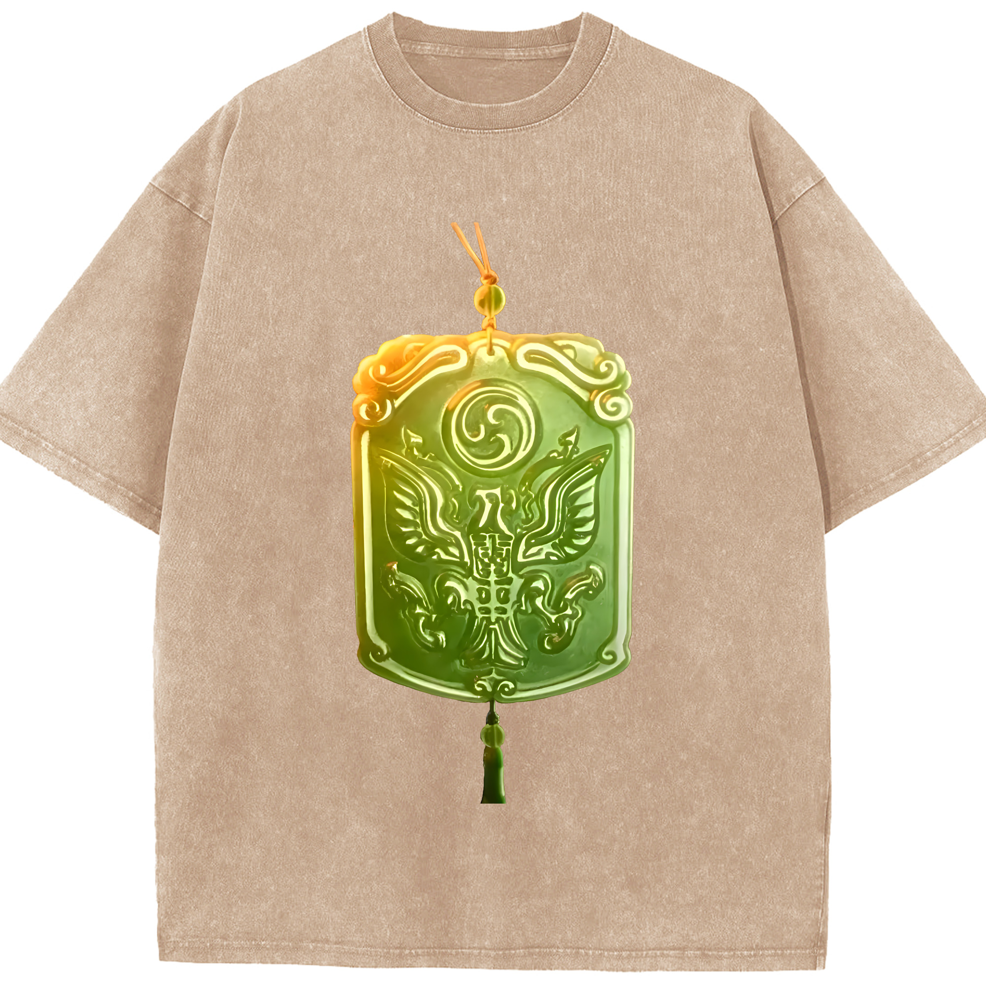 （画像用） Ne Zha 2 ナタ 魔童の大暴れ 綿100% ヴィンテージ風 半袖Tシャツ（フロントプリント）