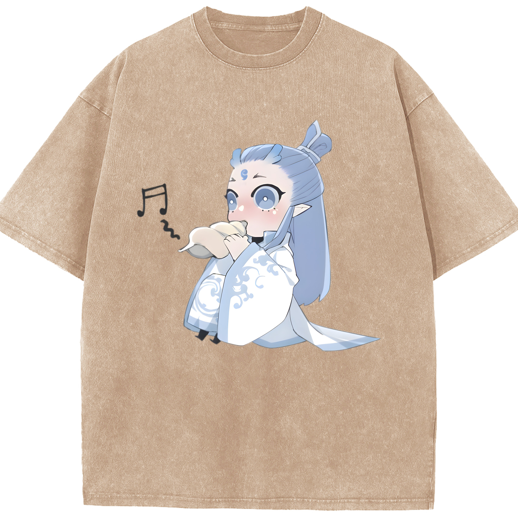 （画像用） Ne Zha 2 ナタ 魔童の大暴れ 綿100% ヴィンテージ風 半袖Tシャツ（フロントプリント）