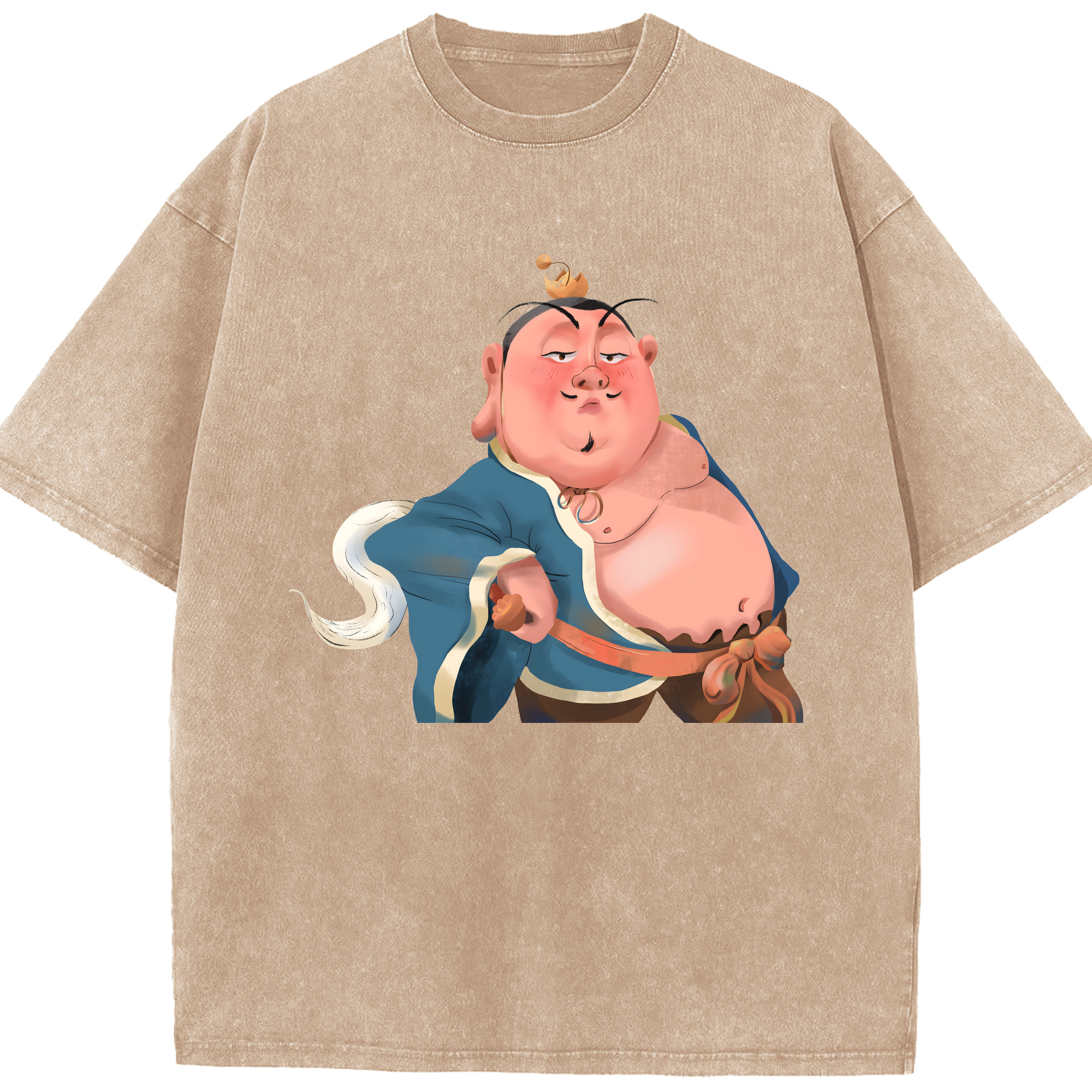 （画像用） Ne Zha 2 ナタ 魔童の大暴れ 綿100% ヴィンテージ風 半袖Tシャツ（フロントプリント）