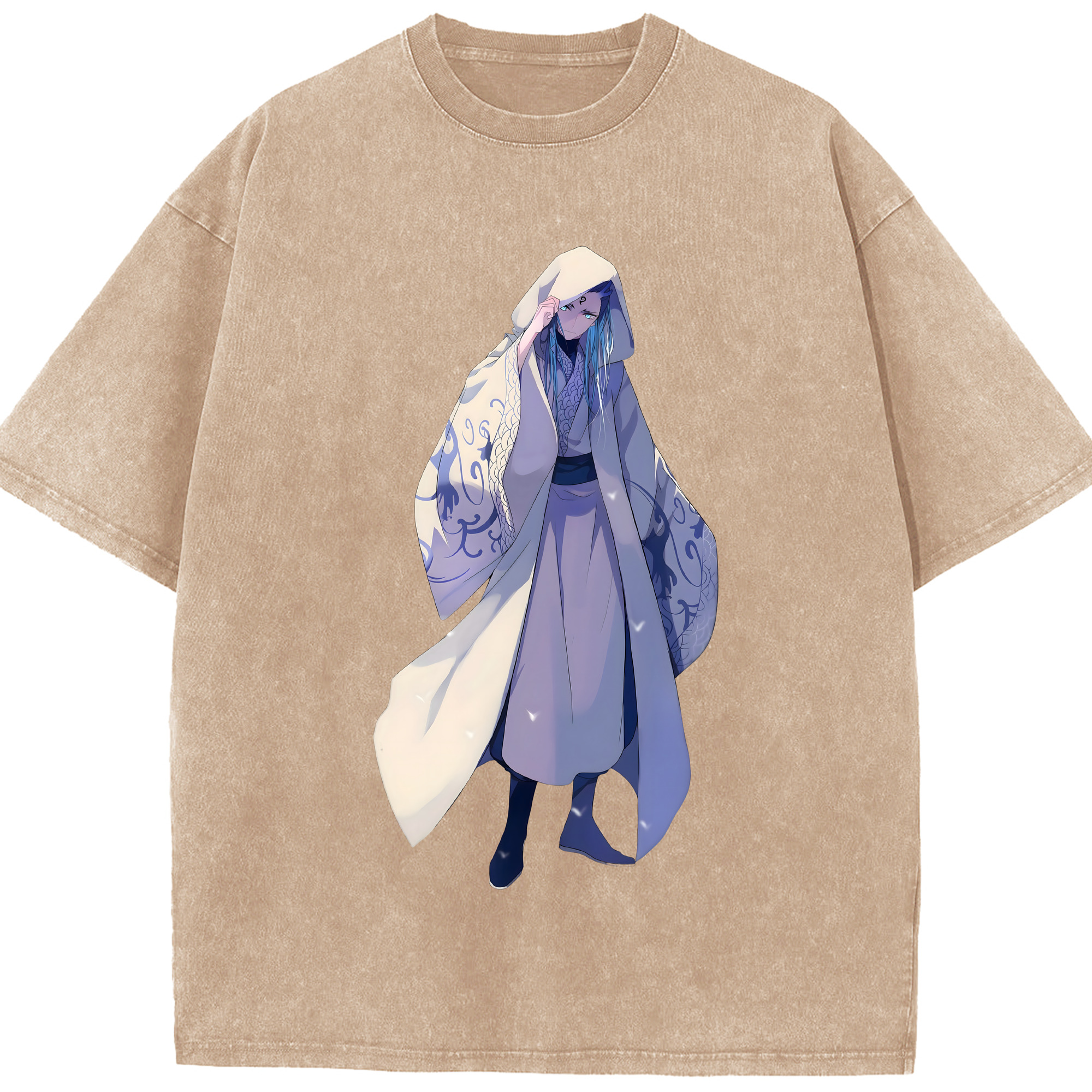 （画像用） Ne Zha 2 ナタ 魔童の大暴れ 綿100% ヴィンテージ風 半袖Tシャツ（フロントプリント）