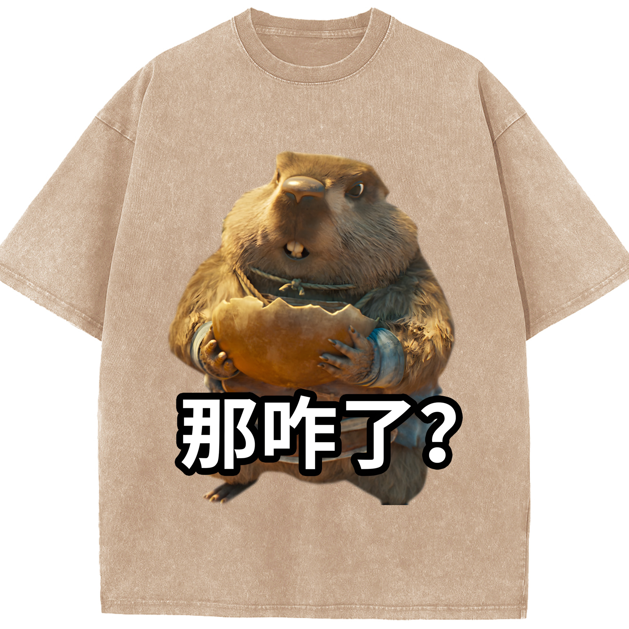 （画像用） Ne Zha 2 ナタ 魔童の大暴れ 綿100% ヴィンテージ風 半袖Tシャツ（フロントプリント）
