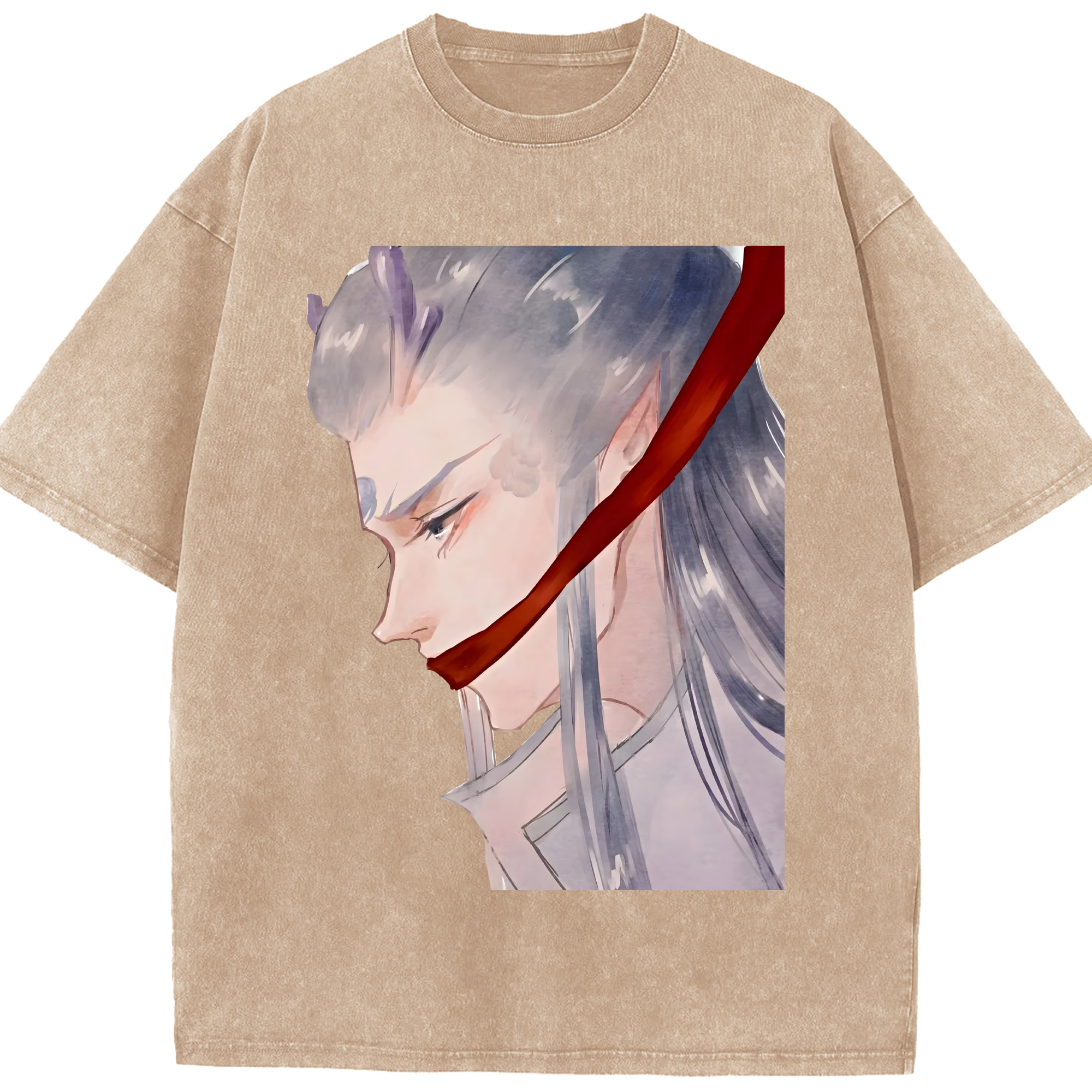 （画像用） Ne Zha 2 ナタ 魔童の大暴れ 綿100% ヴィンテージ風 半袖Tシャツ（フロントプリント）