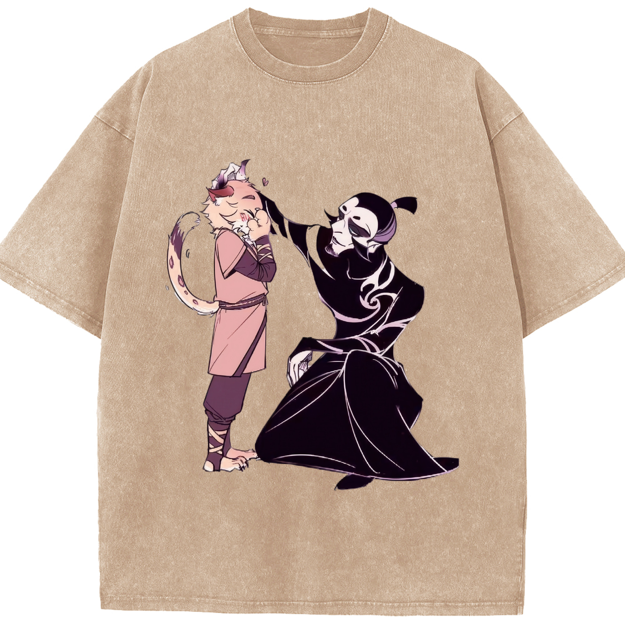 （画像用） Ne Zha 2 ナタ 魔童の大暴れ 綿100% ヴィンテージ風 半袖Tシャツ（フロントプリント）