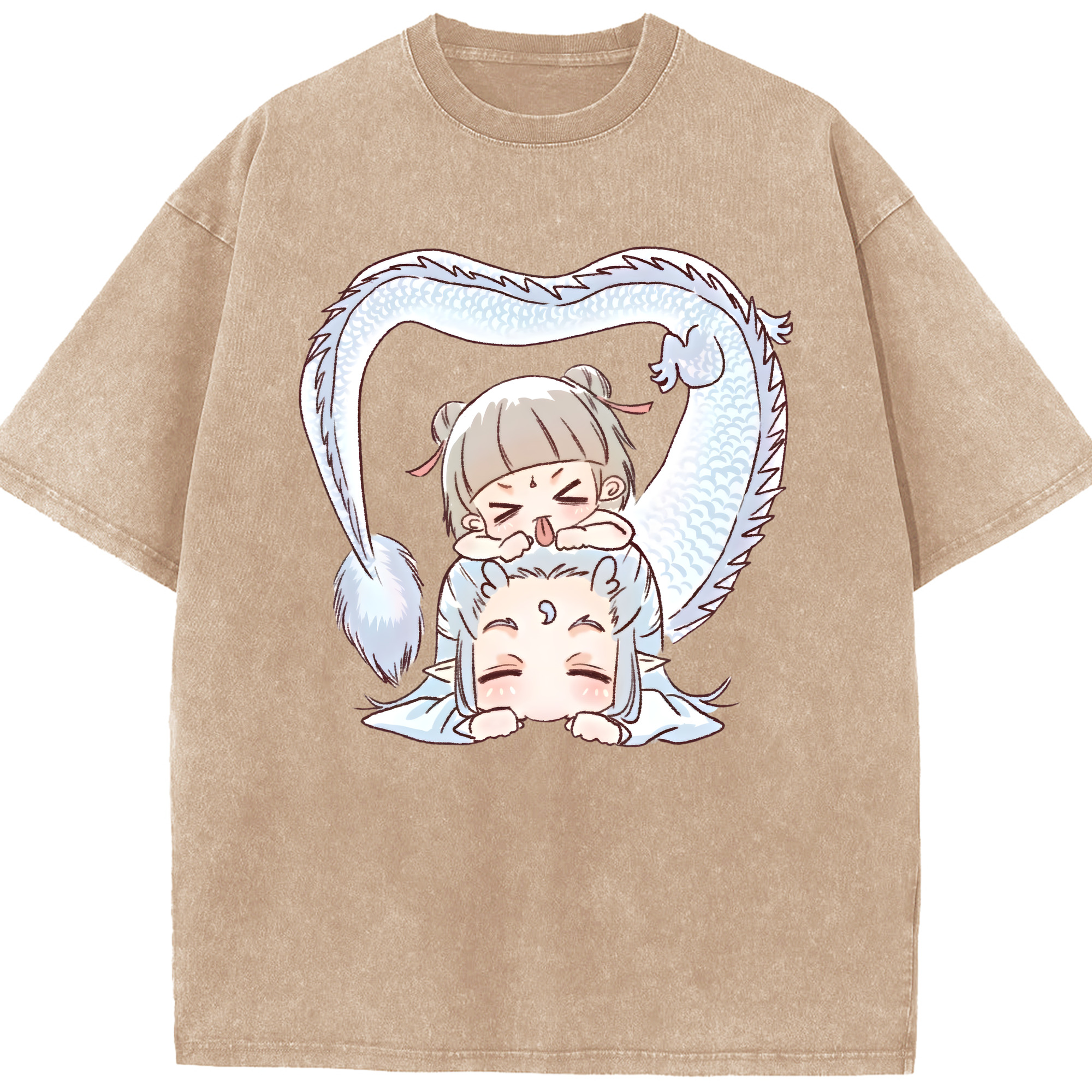 （画像用） Ne Zha 2 ナタ 魔童の大暴れ 綿100% ヴィンテージ風 半袖Tシャツ（フロントプリント）