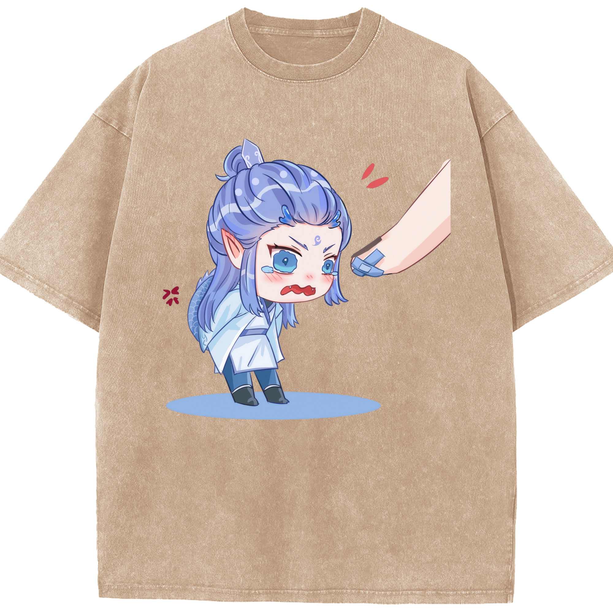 （画像用） Ne Zha 2 ナタ 魔童の大暴れ 綿100% ヴィンテージ風 半袖Tシャツ（フロントプリント）