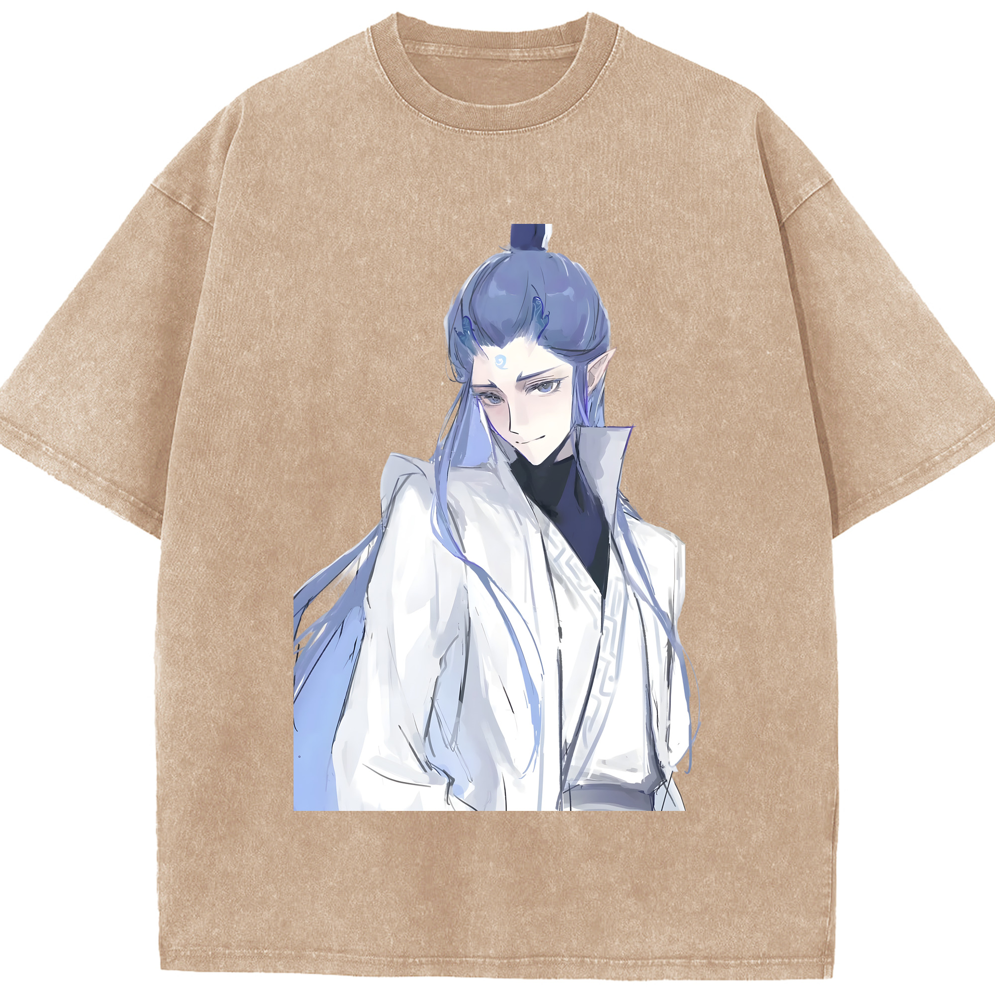 （画像用） Ne Zha 2 ナタ 魔童の大暴れ 綿100% ヴィンテージ風 半袖Tシャツ（フロントプリント）
