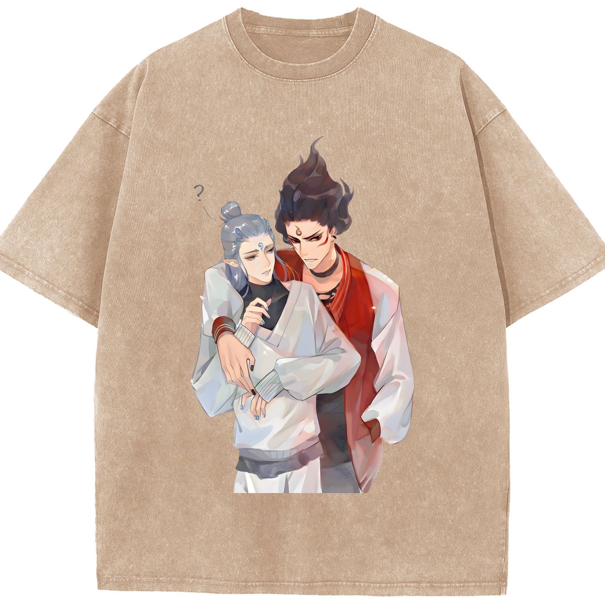 （画像用） Ne Zha 2 ナタ 魔童の大暴れ 綿100% ヴィンテージ風 半袖Tシャツ（フロントプリント）